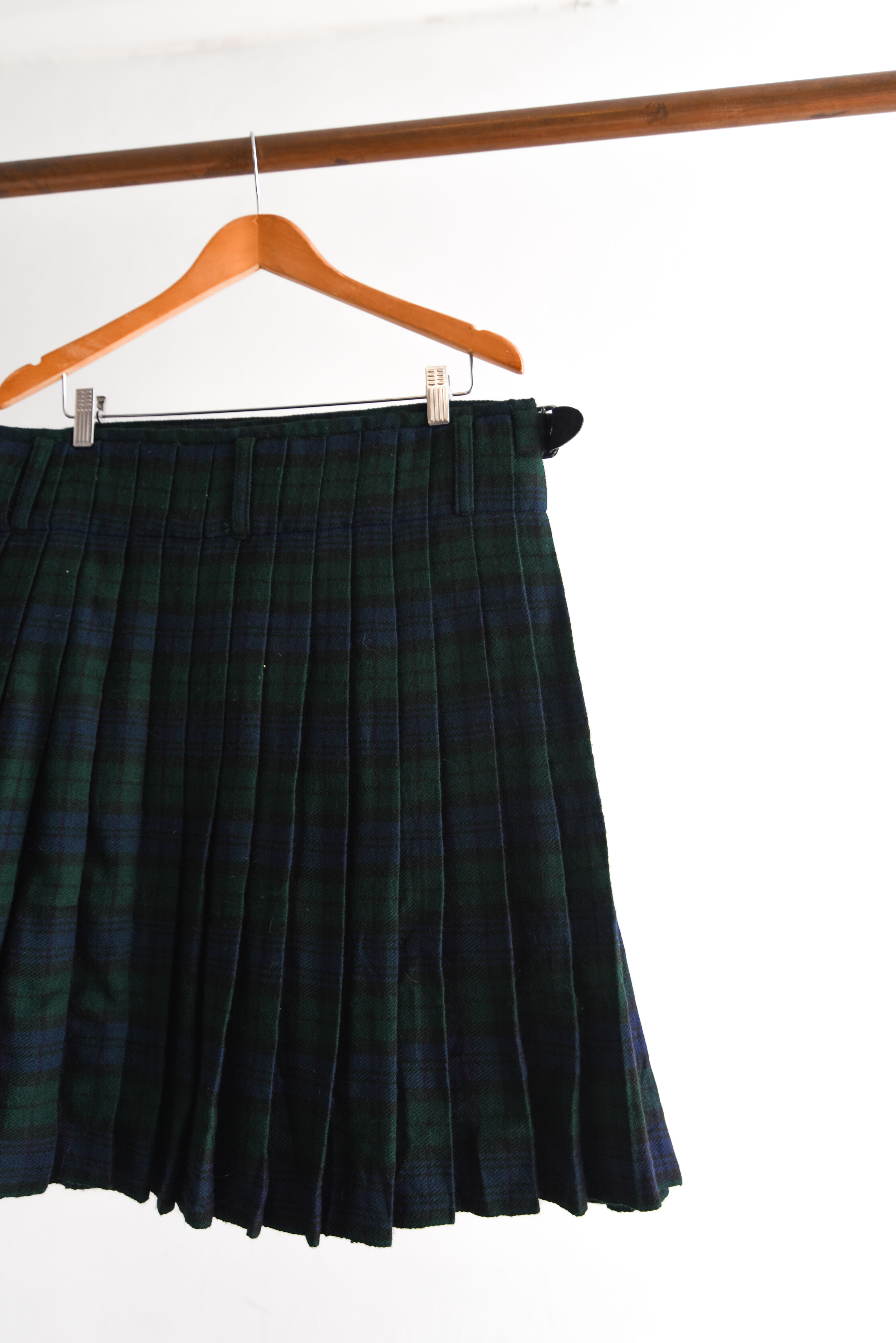 Falda navy green tartán tablas