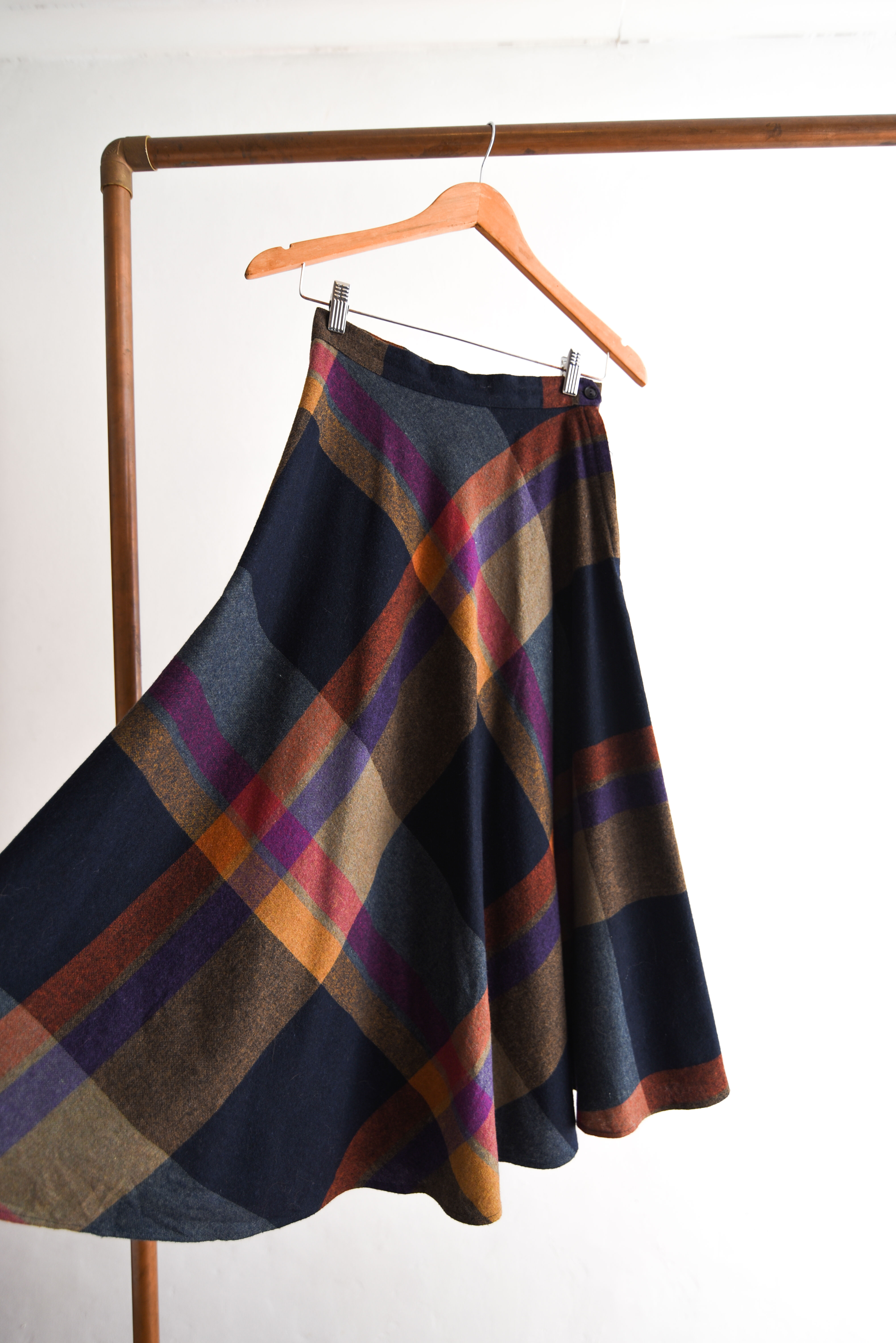 Falda purple cuadros vintage