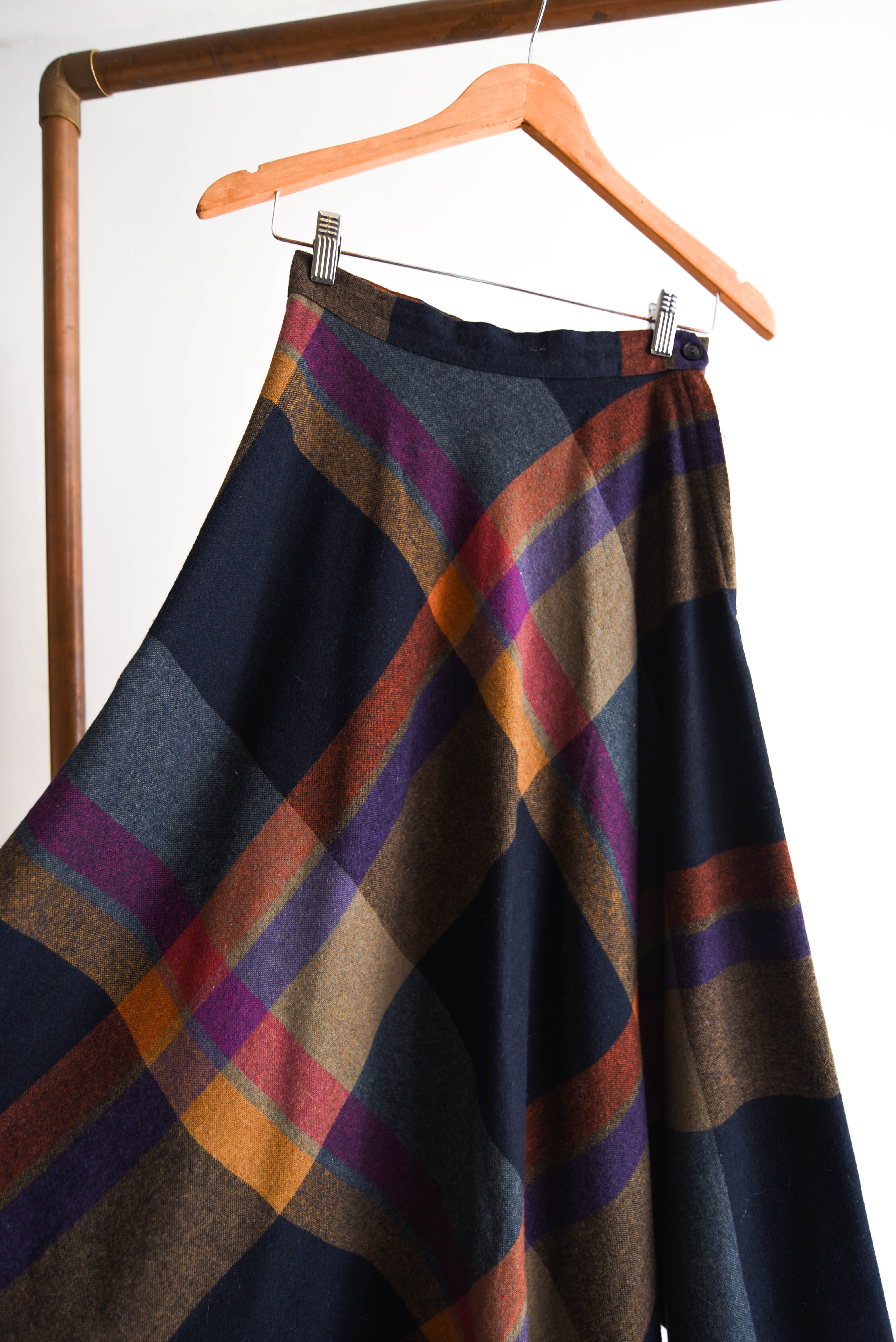 Falda purple cuadros vintage