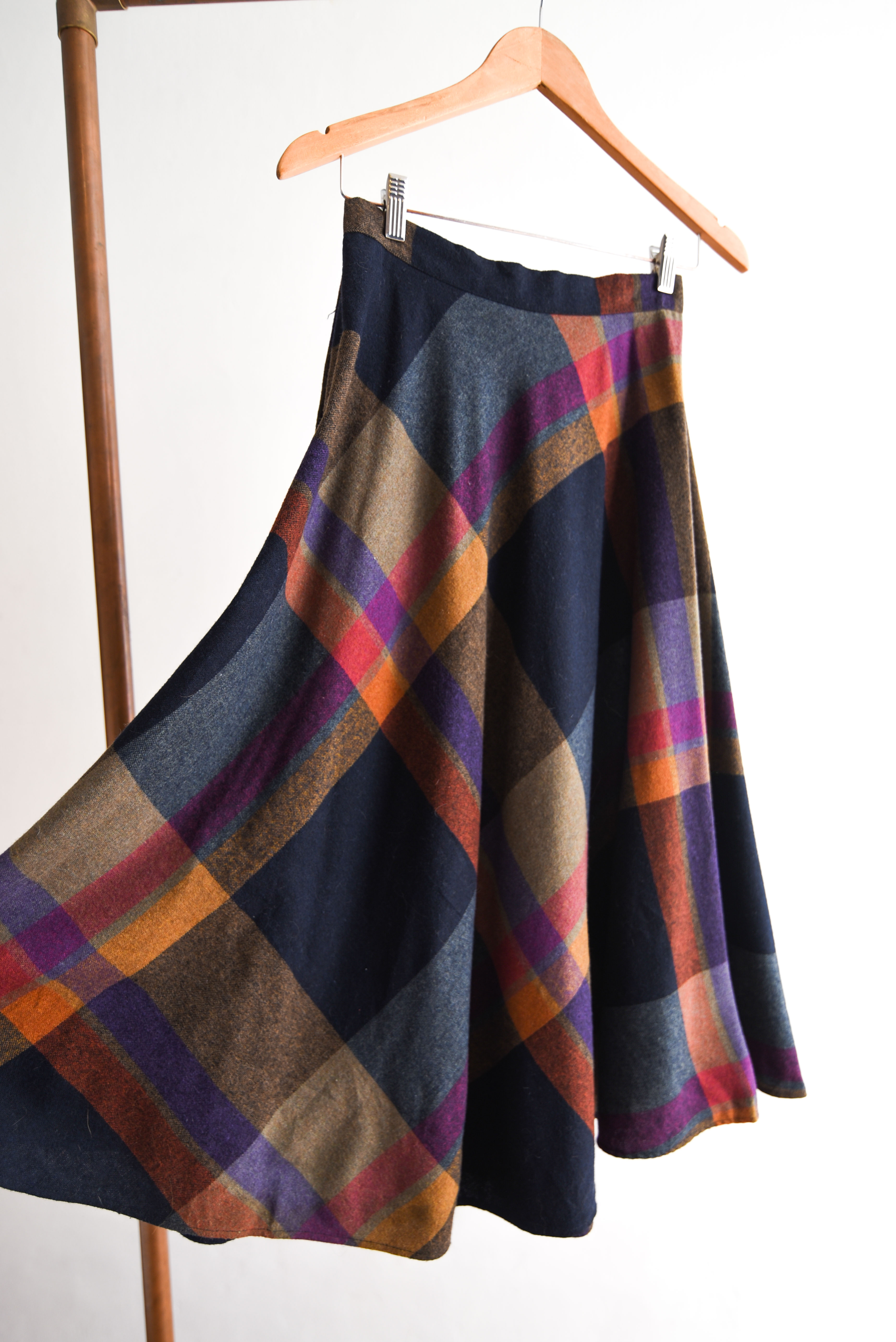 Falda purple cuadros vintage