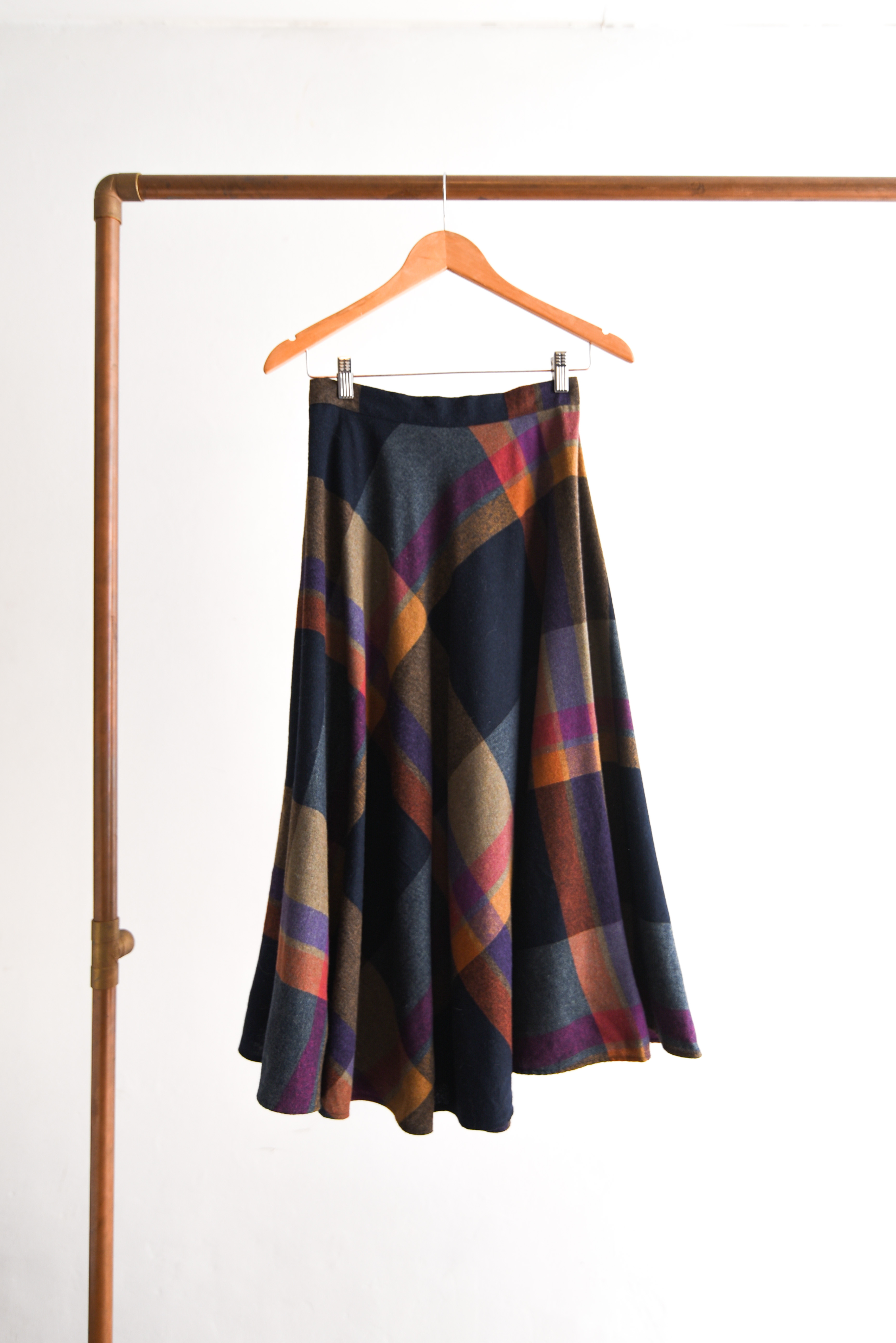 Falda purple cuadros vintage
