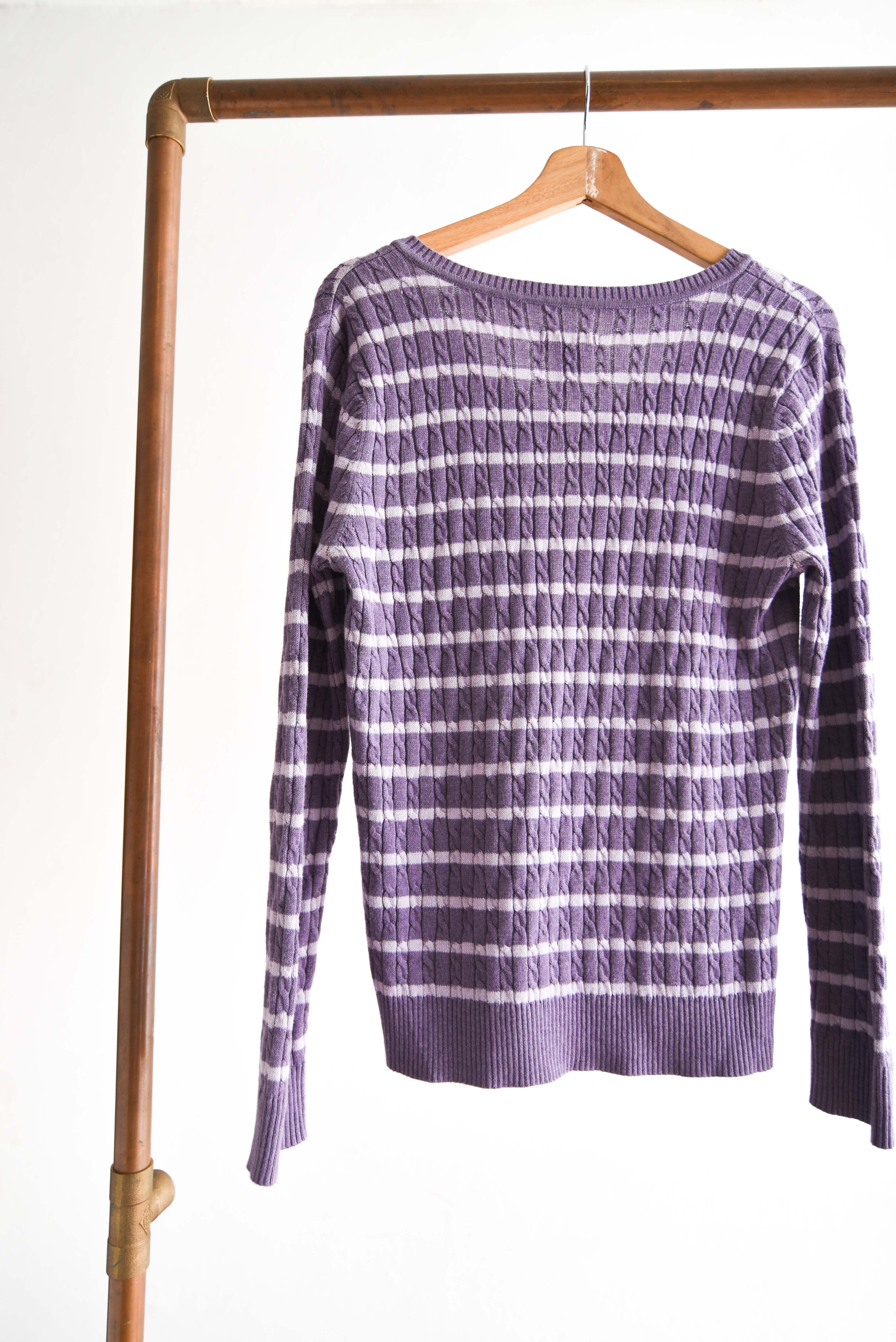 Chaleco morado rayado lila