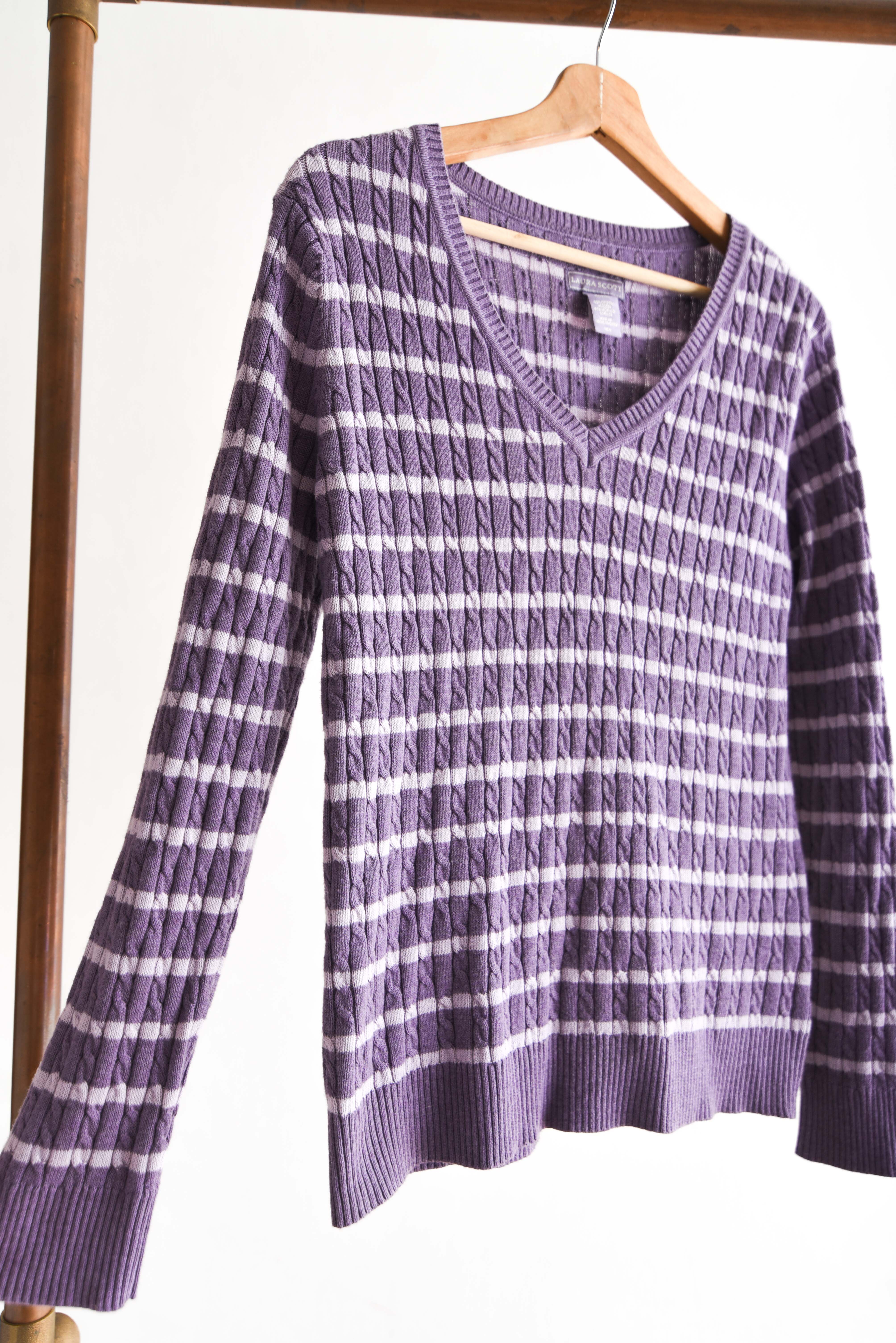 Chaleco morado rayado lila