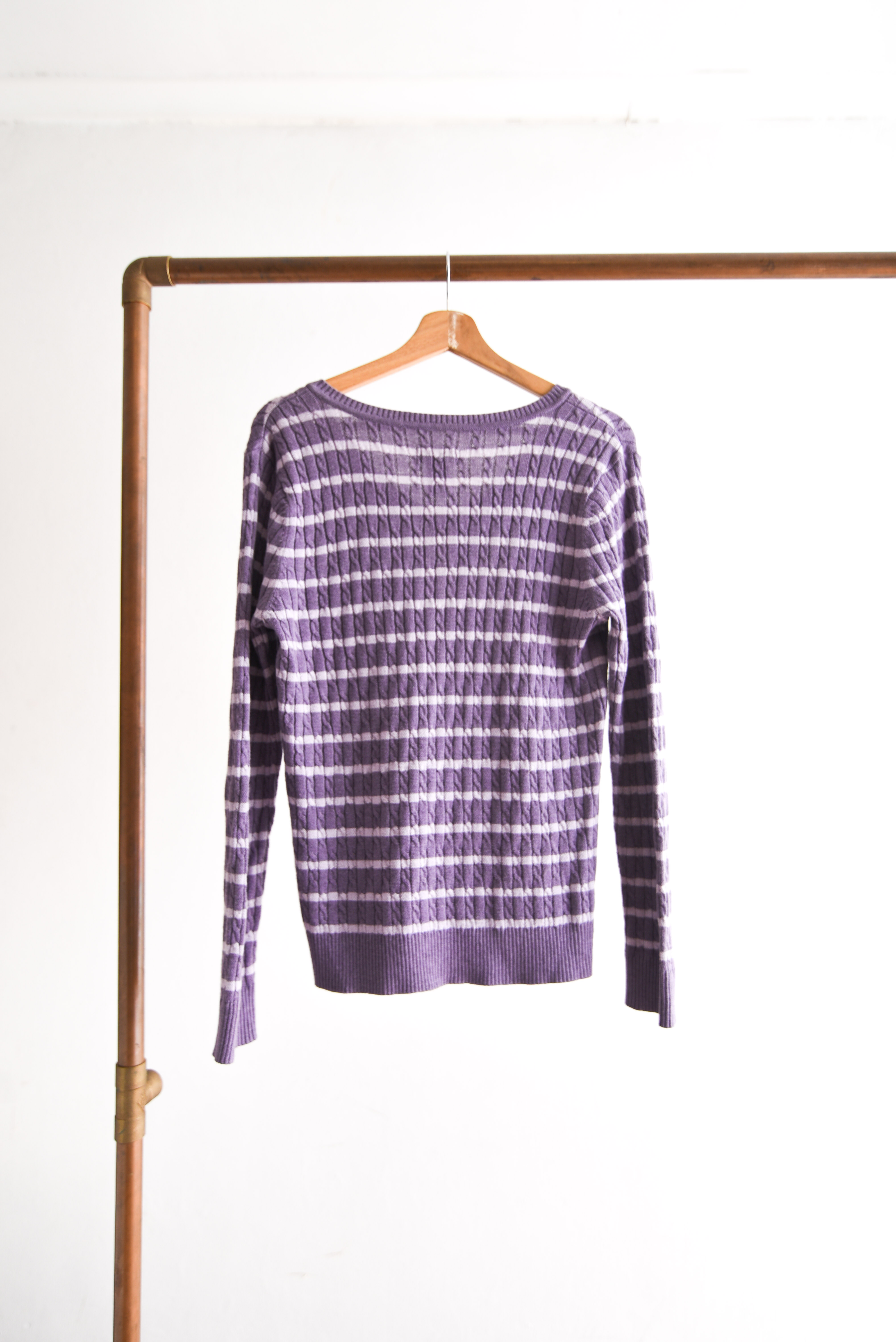 Chaleco morado rayado lila