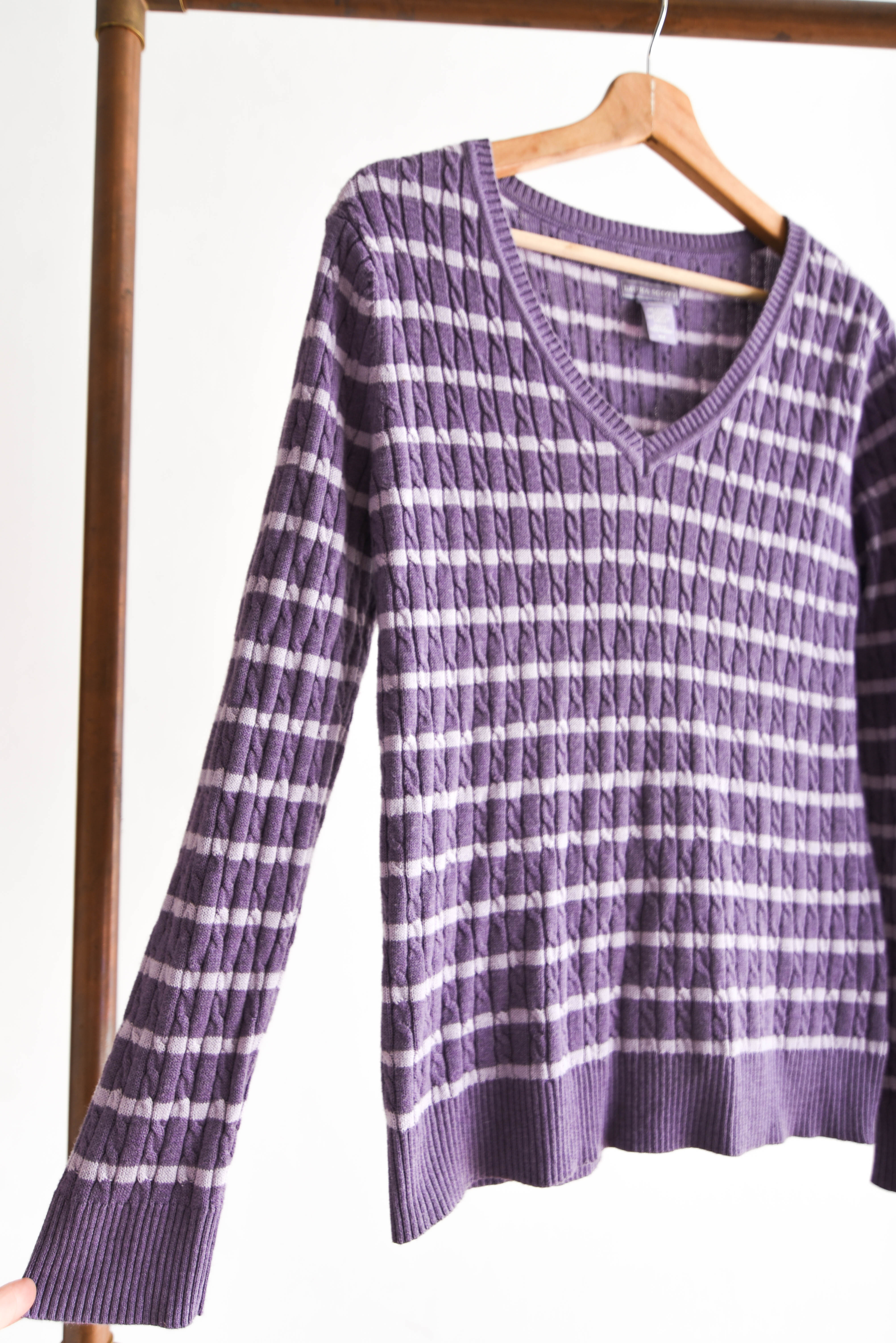 Chaleco morado rayado lila