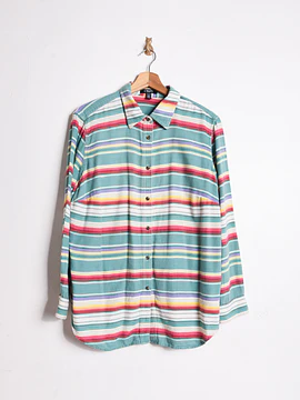 Camisa turquesa franjas