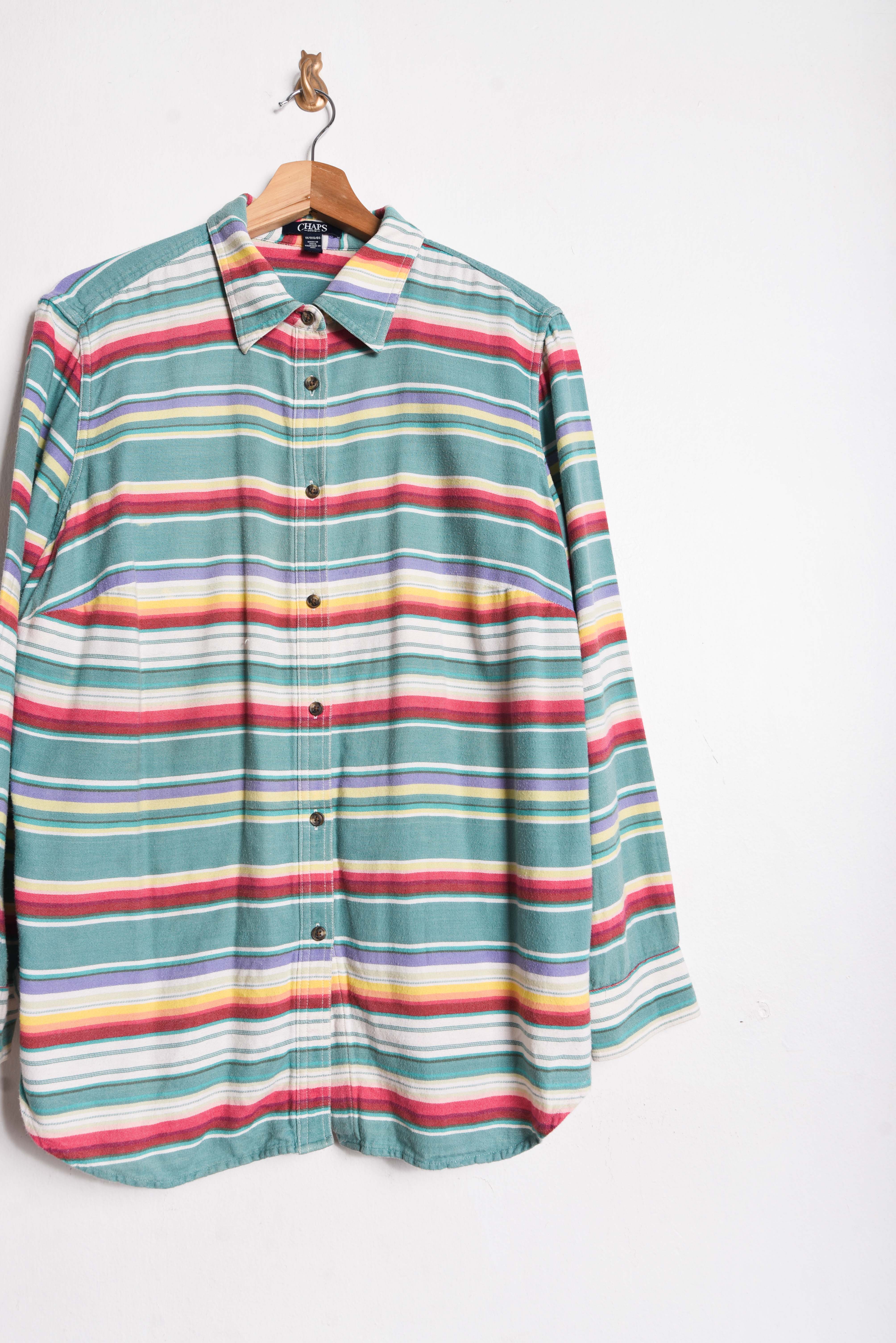 Camisa turquesa franjas