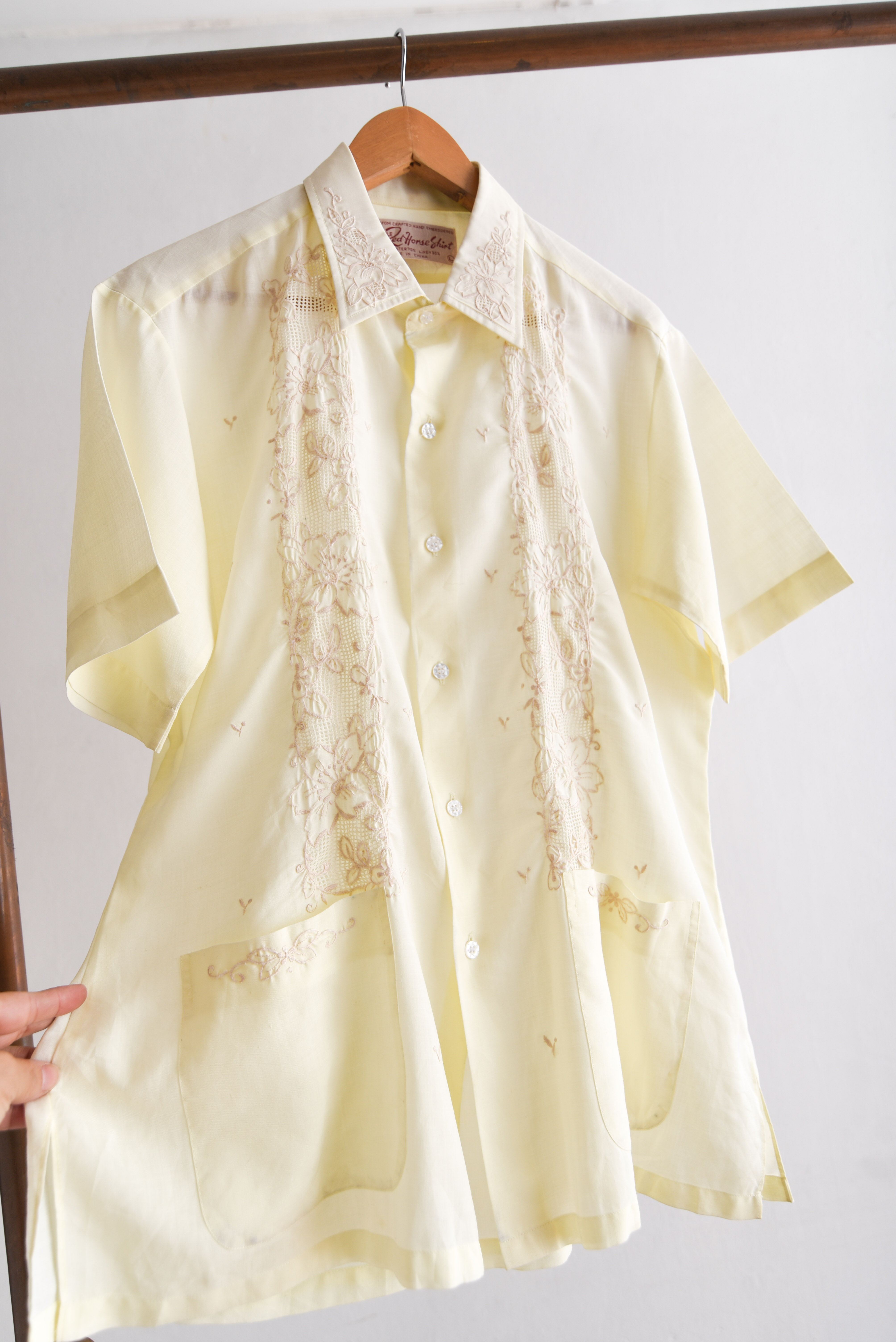 Blusa vintage amarillo pastel 60s