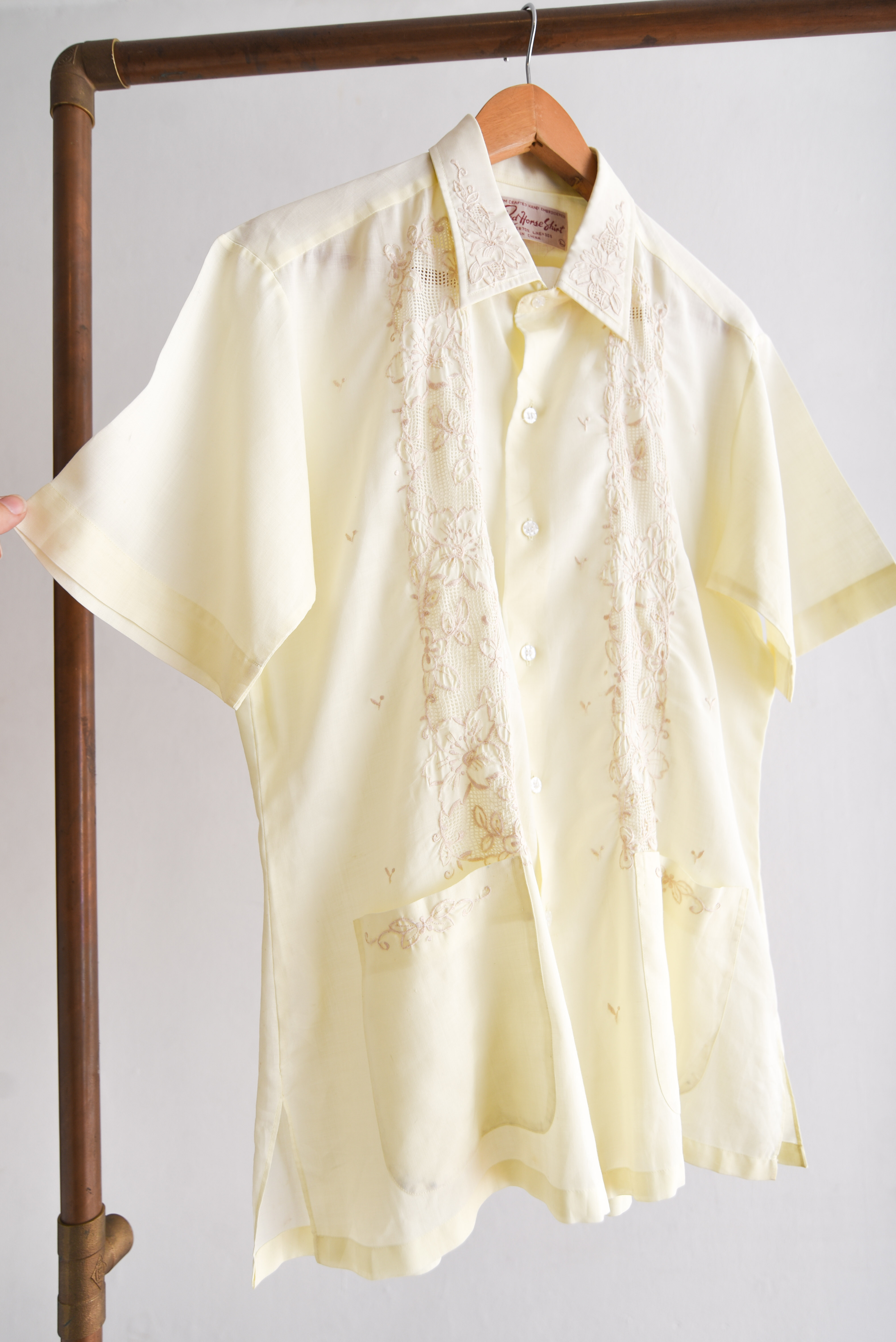 Blusa vintage amarillo pastel 60s