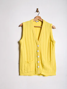 Sweater vest amarillo 70s