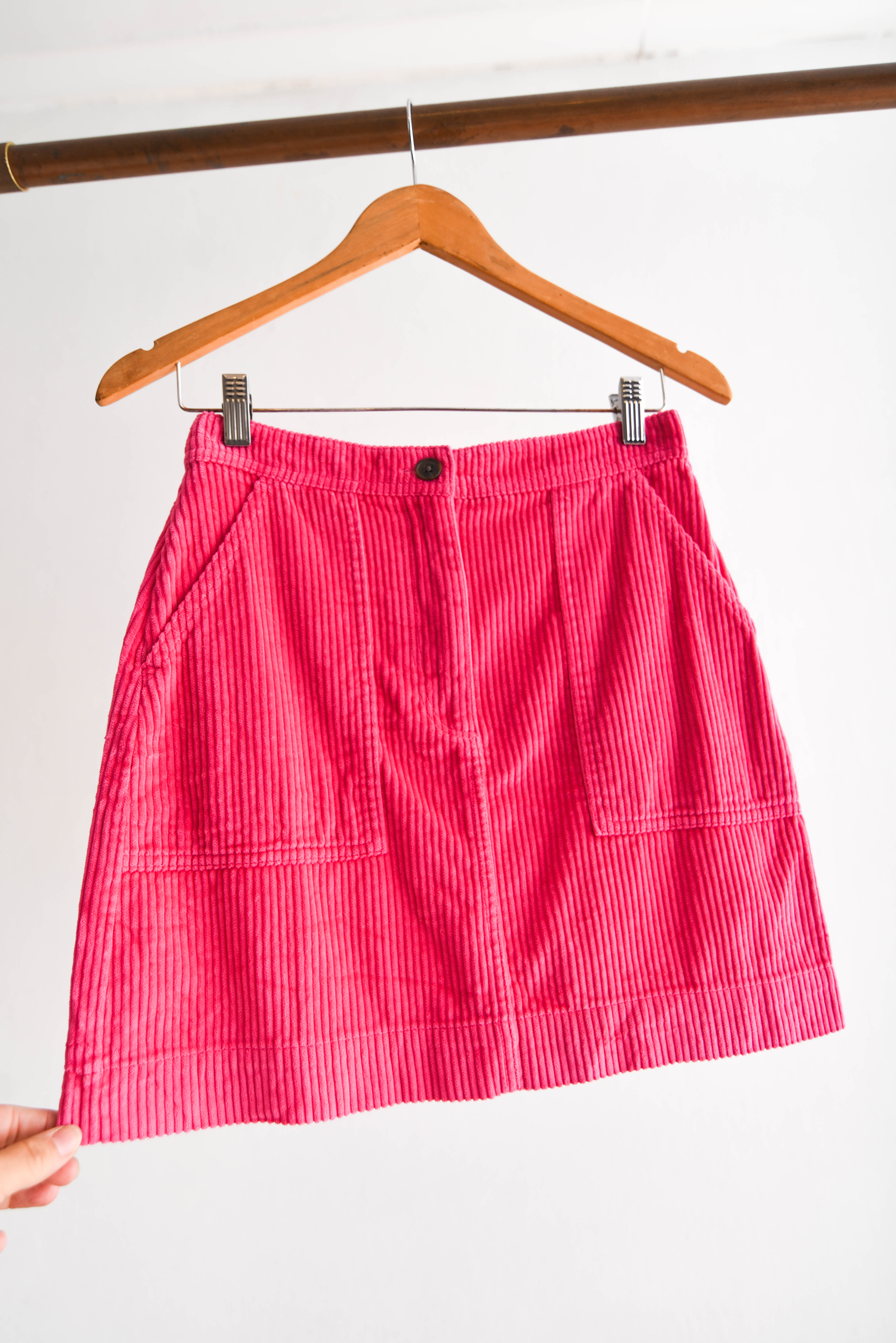 Falda power pink cotelé