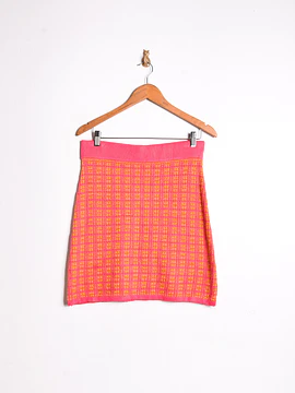 Falda rosa y naranjo tejida