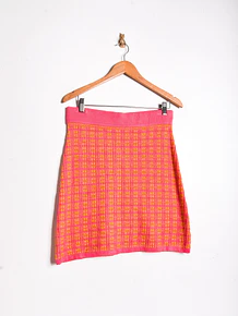 Falda rosa y naranjo tejida