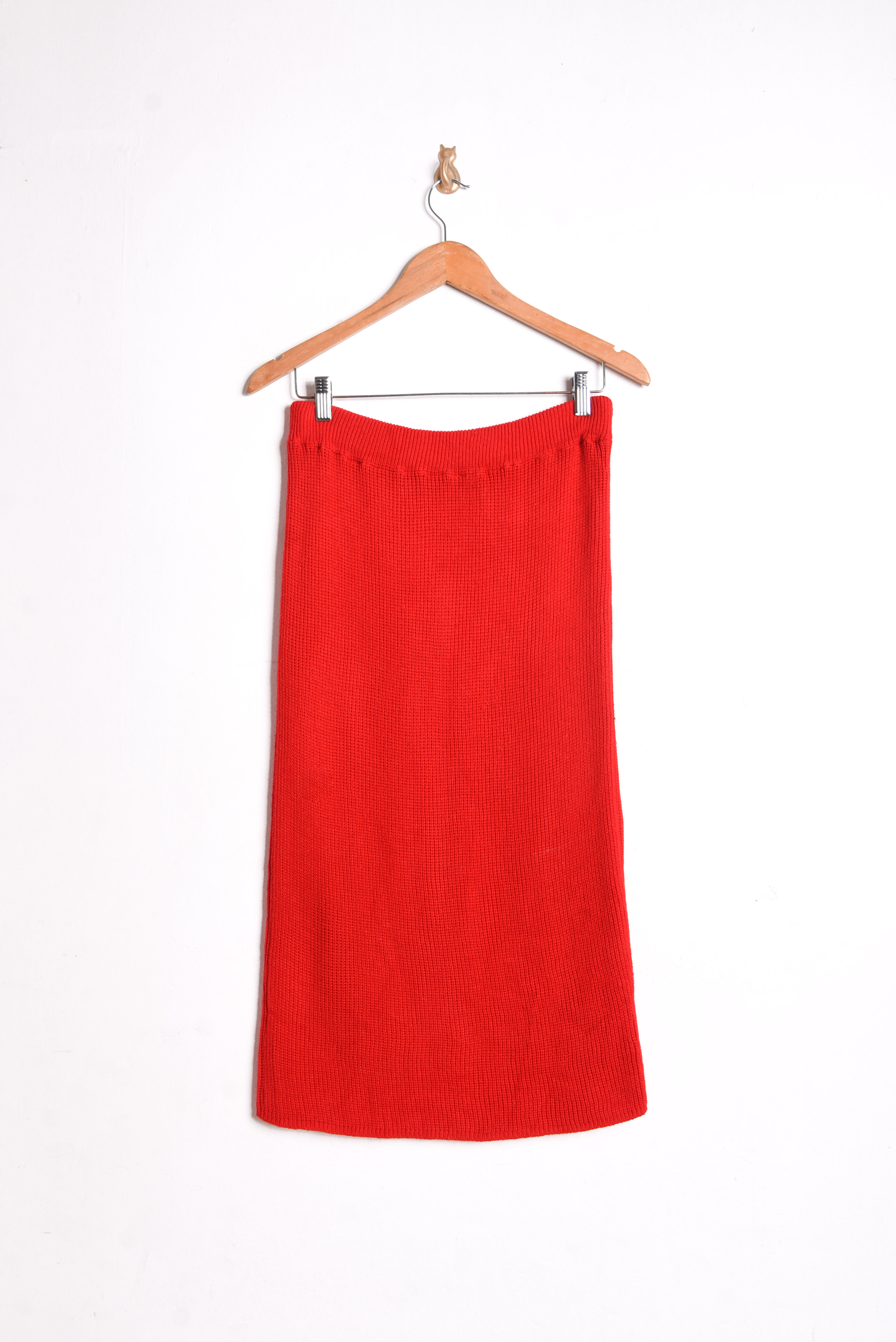 Falda vintage roja tejida