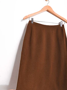 Falda tejida café chocolate vintage 60s