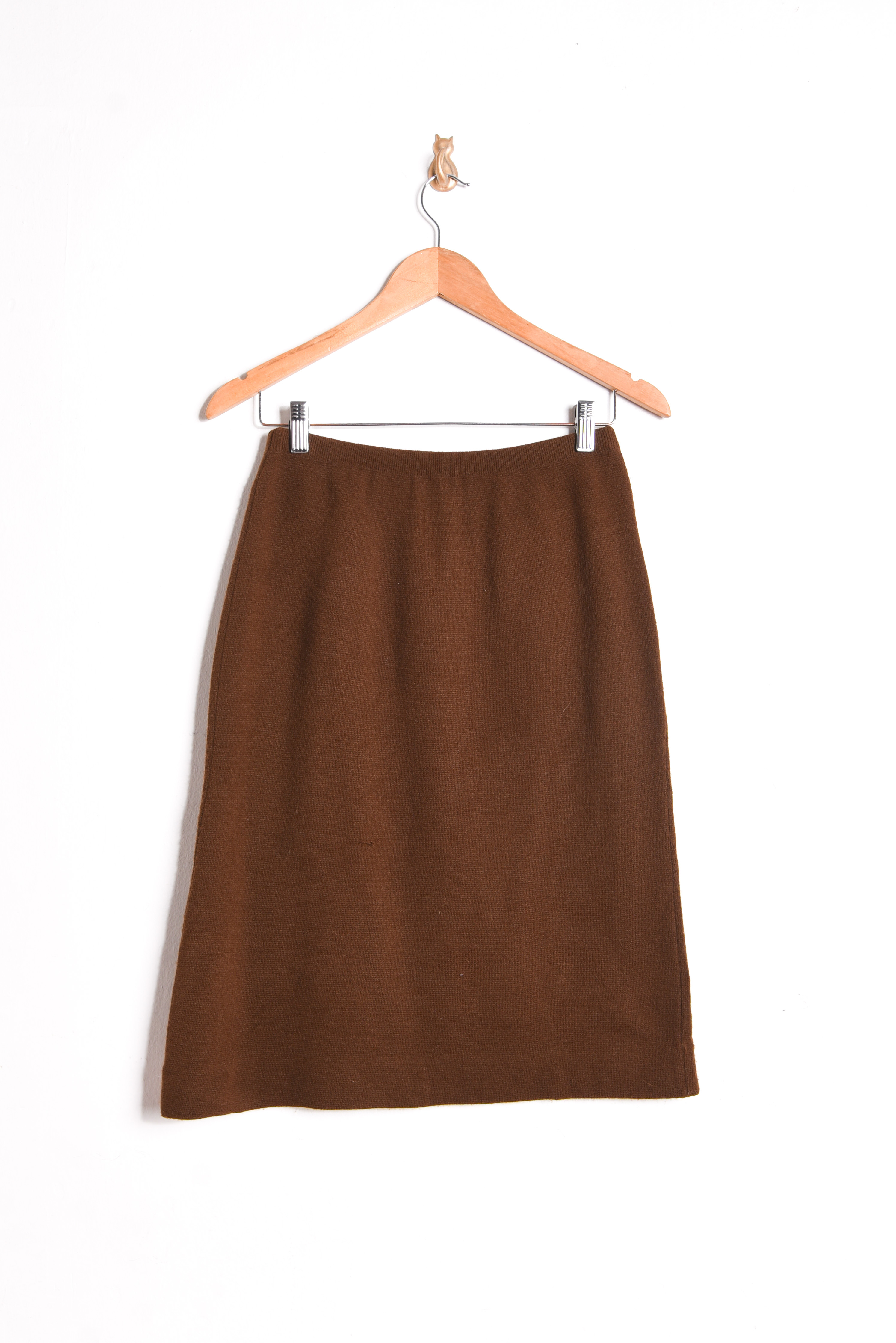 Falda tejida café chocolate vintage 60s