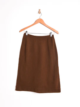 Falda tejida café chocolate vintage 60s