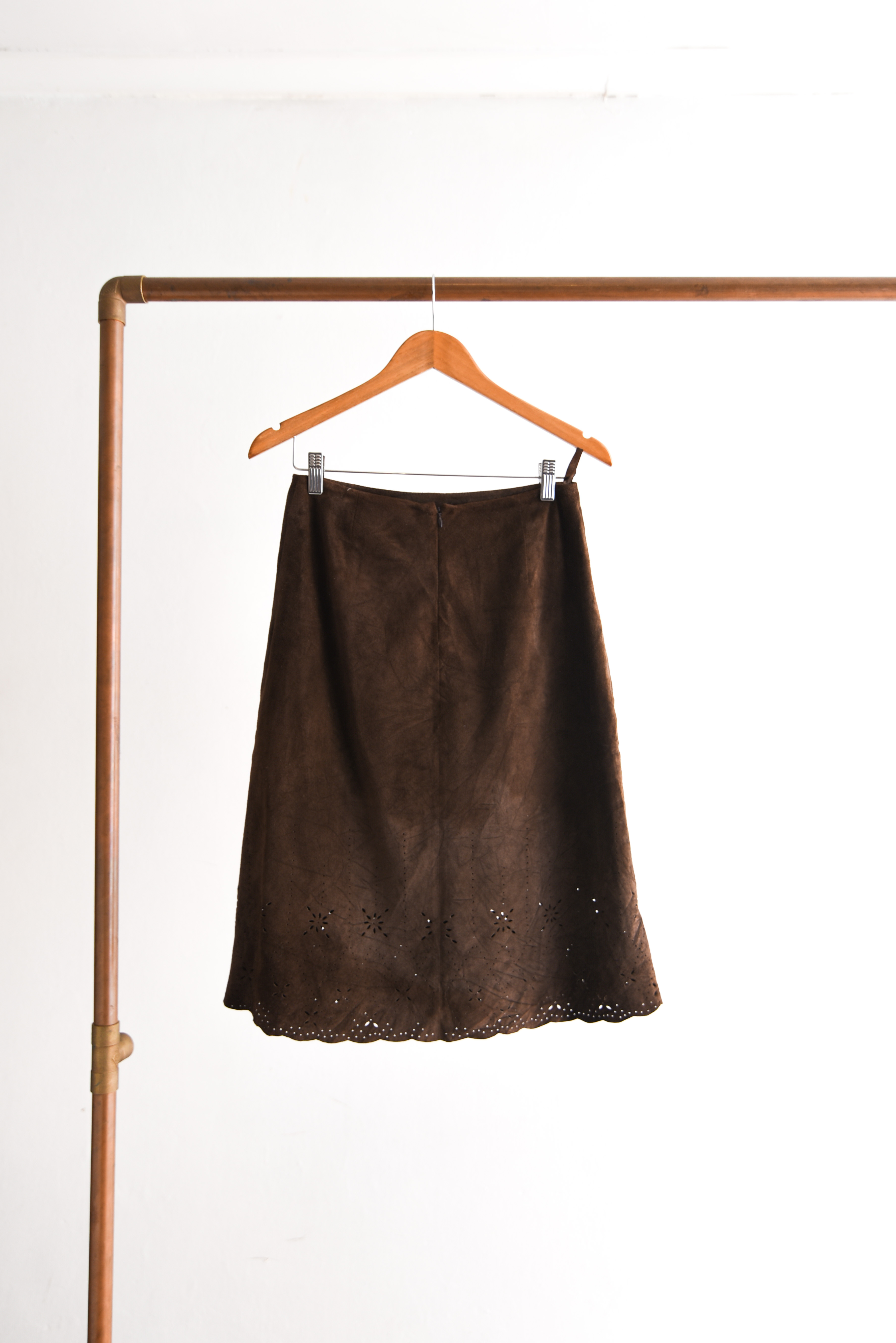 Falda café gamuza vintage 90s