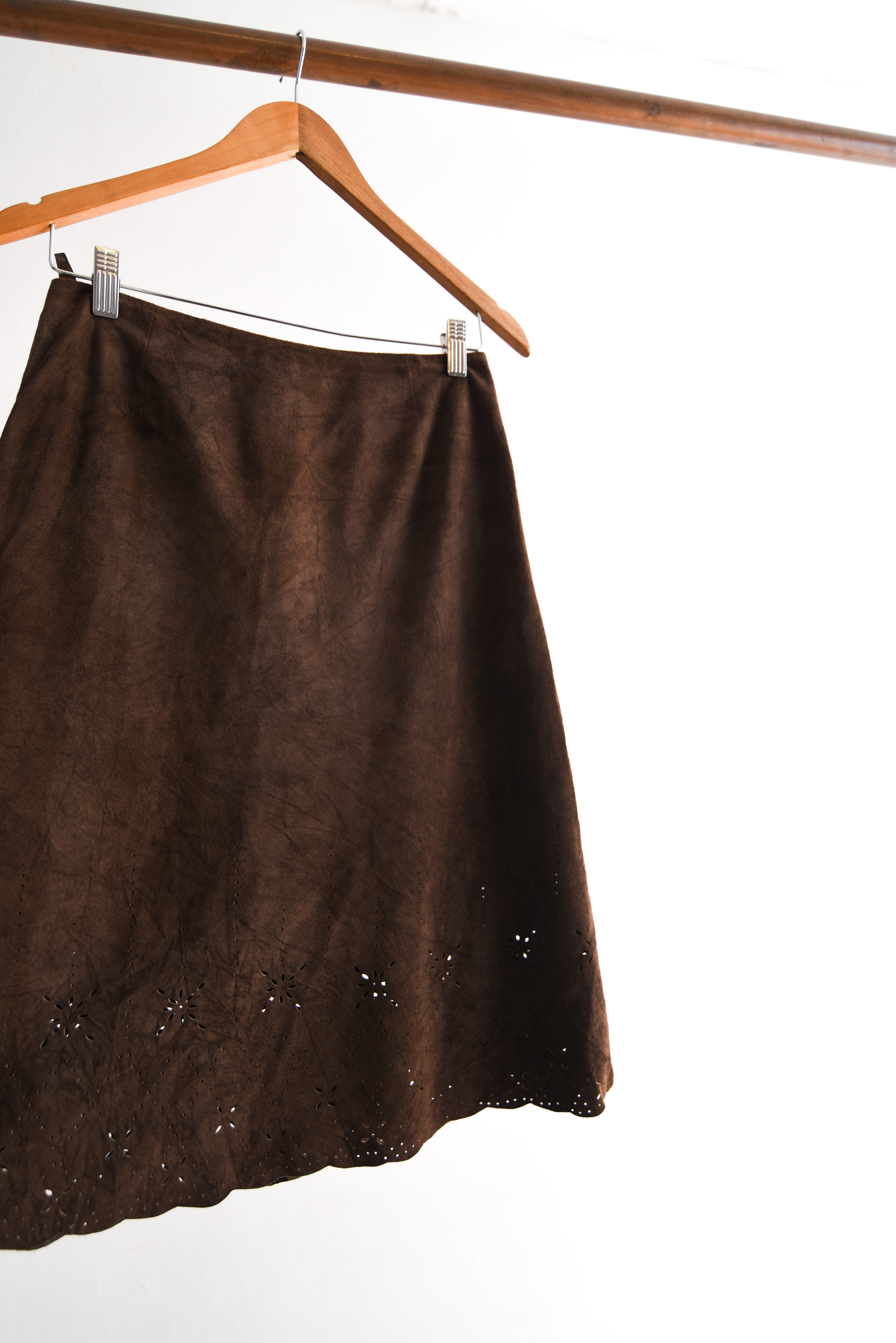 Falda café gamuza vintage 90s