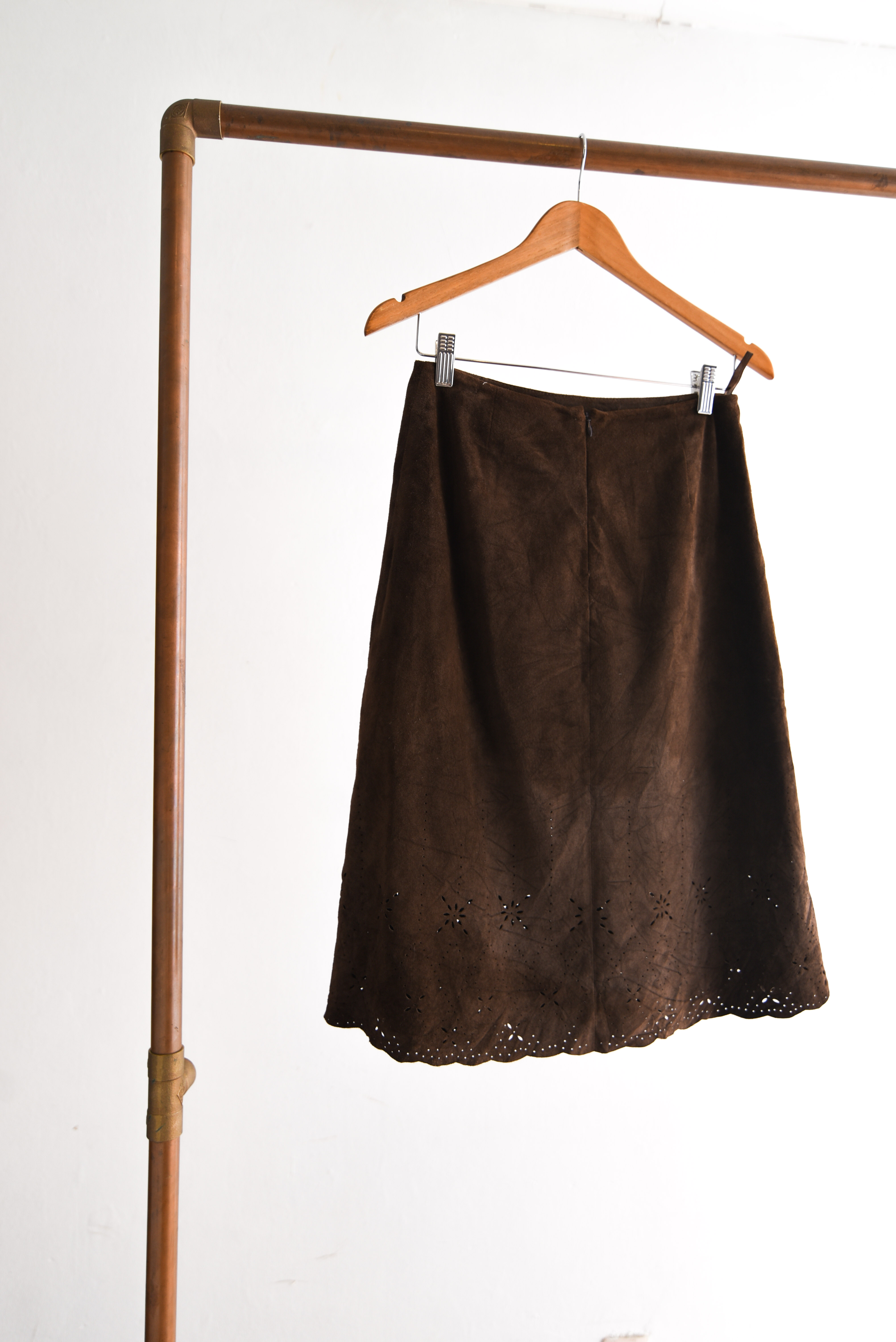 Falda café gamuza vintage 90s