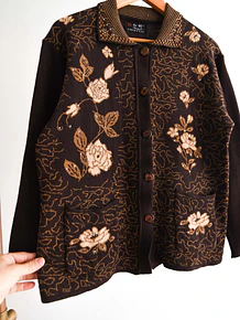 Cardigan café diseño otoñal vintage
