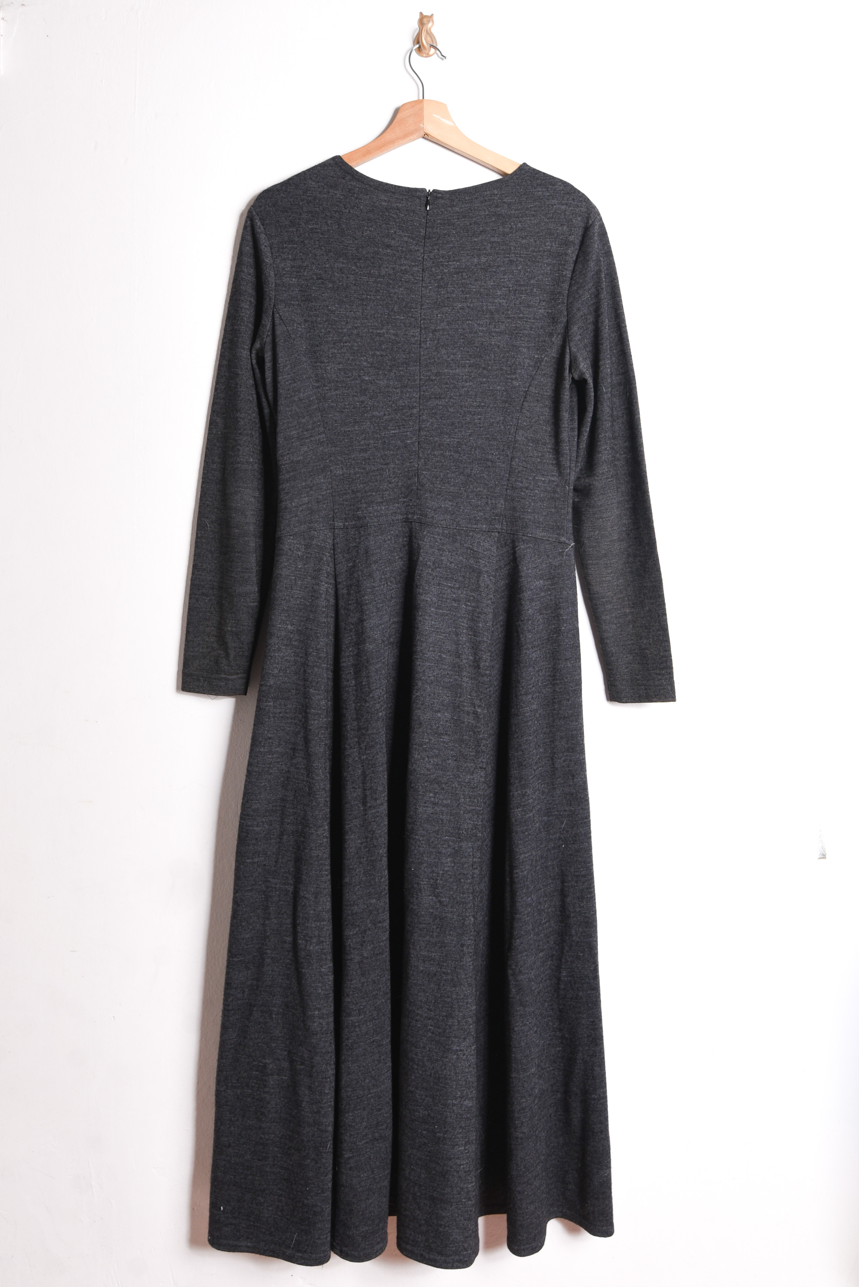 Maxi vestido grafito lana 90s