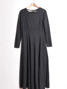 Maxi vestido grafito lana 90s
