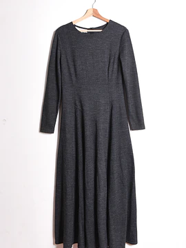 Maxi vestido grafito lana 90s