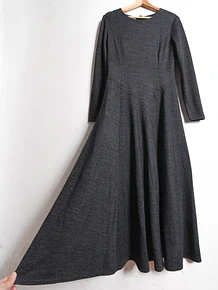 Maxi vestido grafito lana 90s