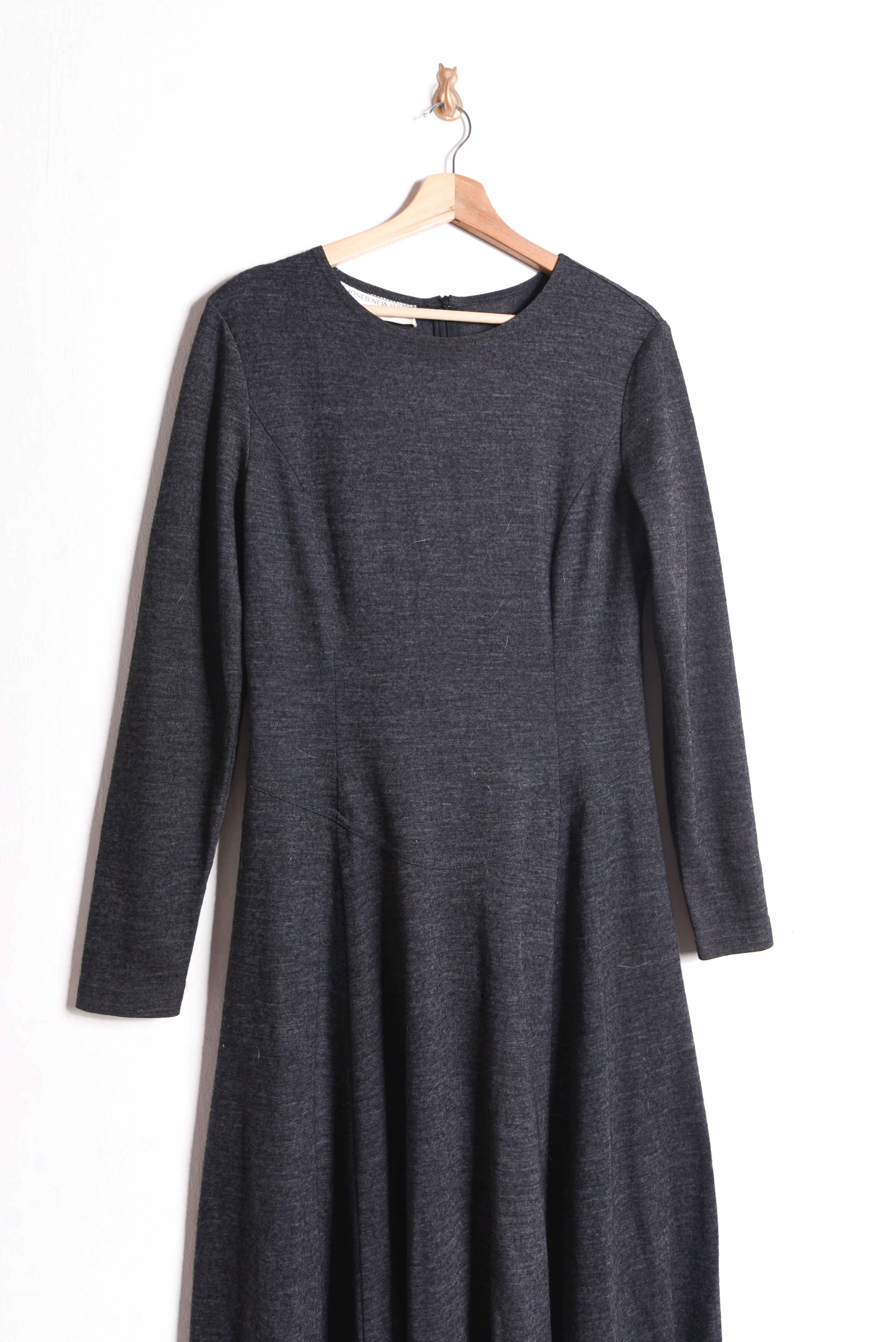 Maxi vestido grafito lana 90s