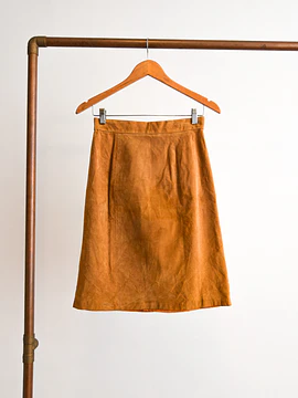 Falda vintage camel gamuza