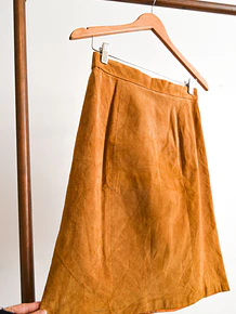 Falda vintage camel gamuza