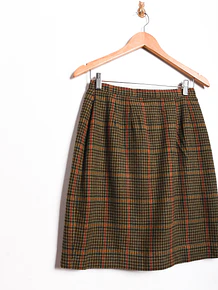 Falda pata de gallo café vintage