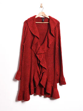 Chaleco rojo cardigan vuelos