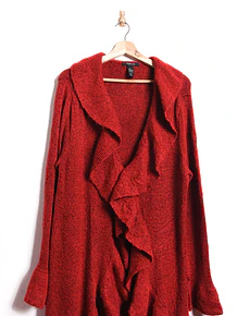 Chaleco rojo cardigan vuelos