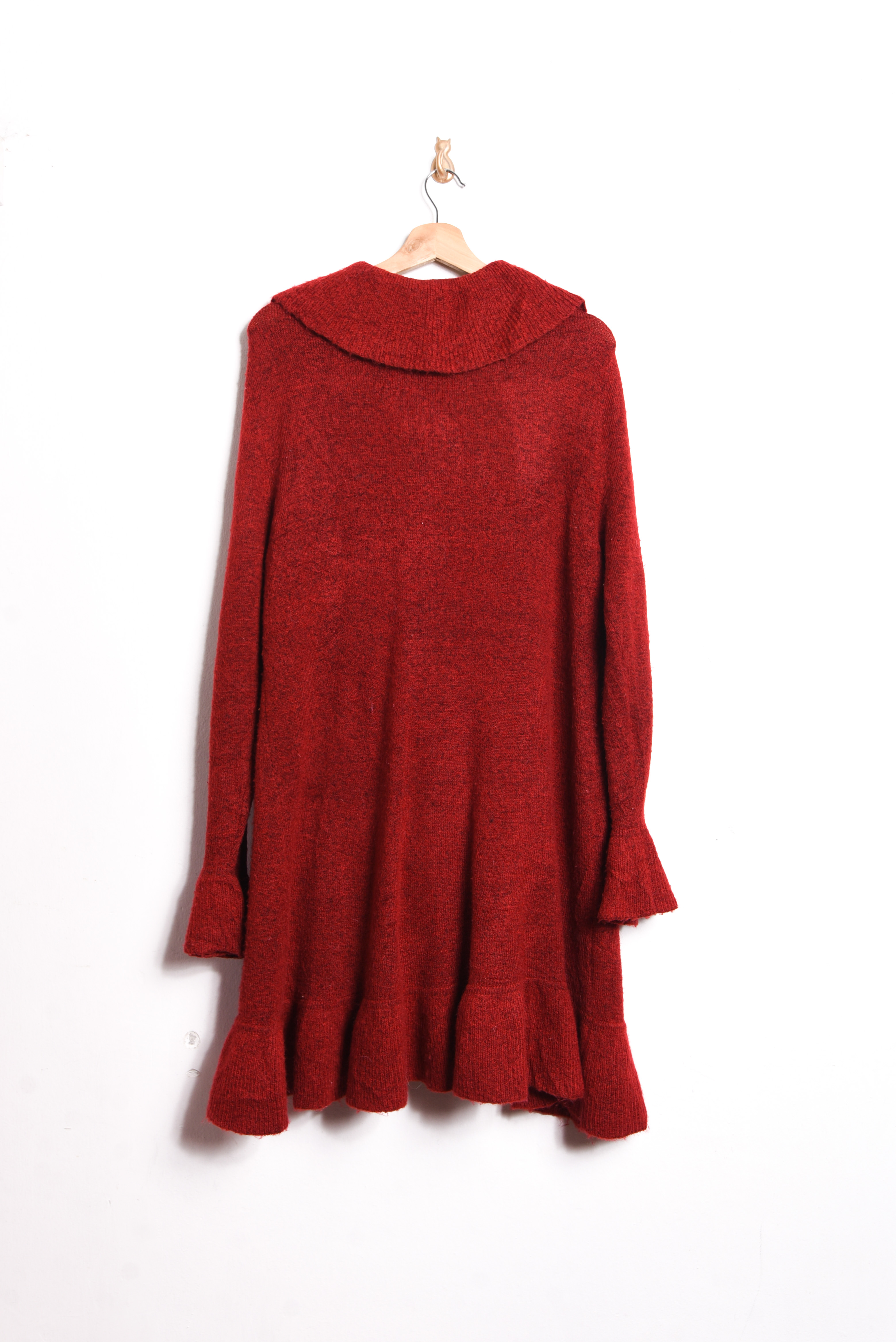 Chaleco rojo cardigan vuelos