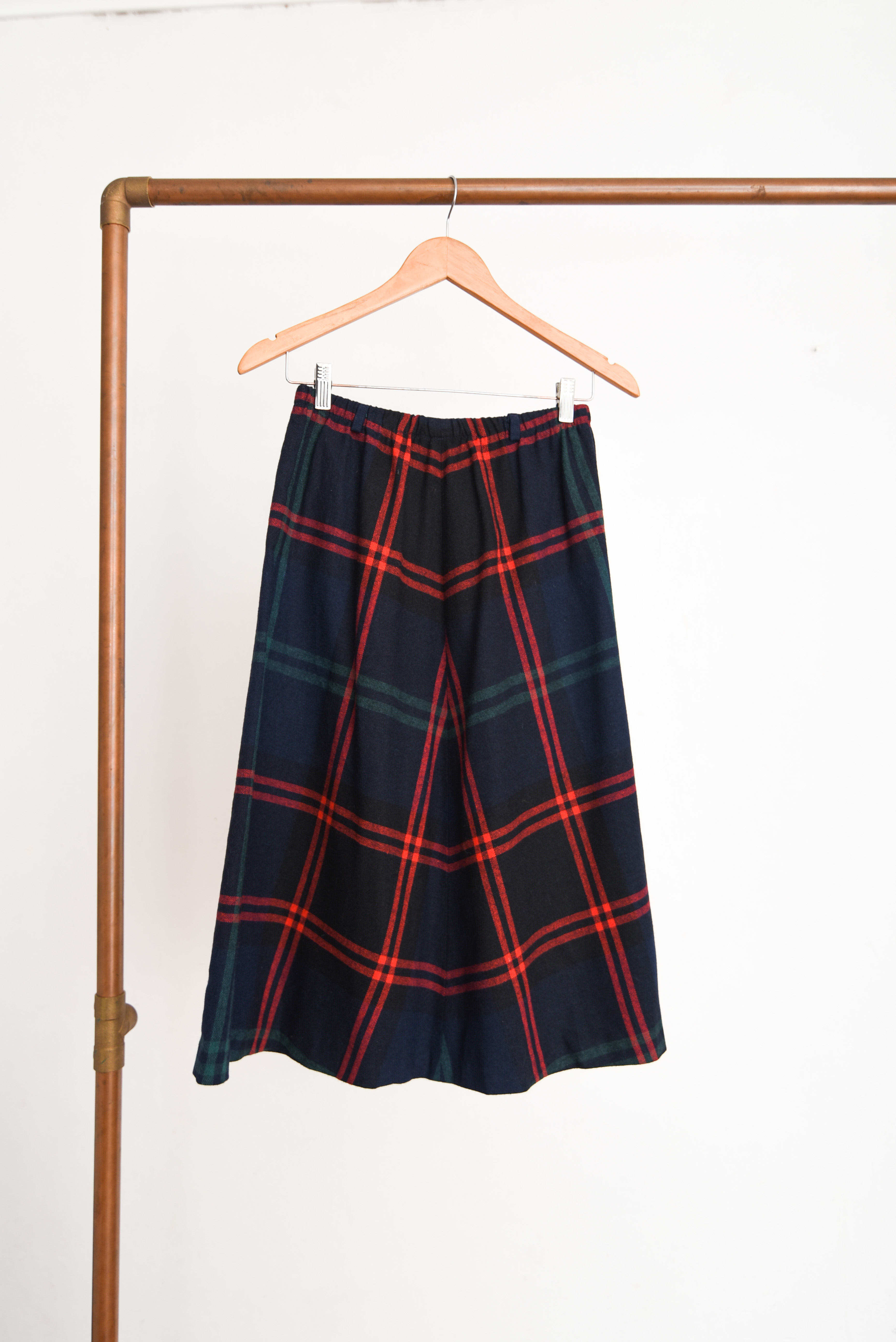 Falda midi tartán vintage
