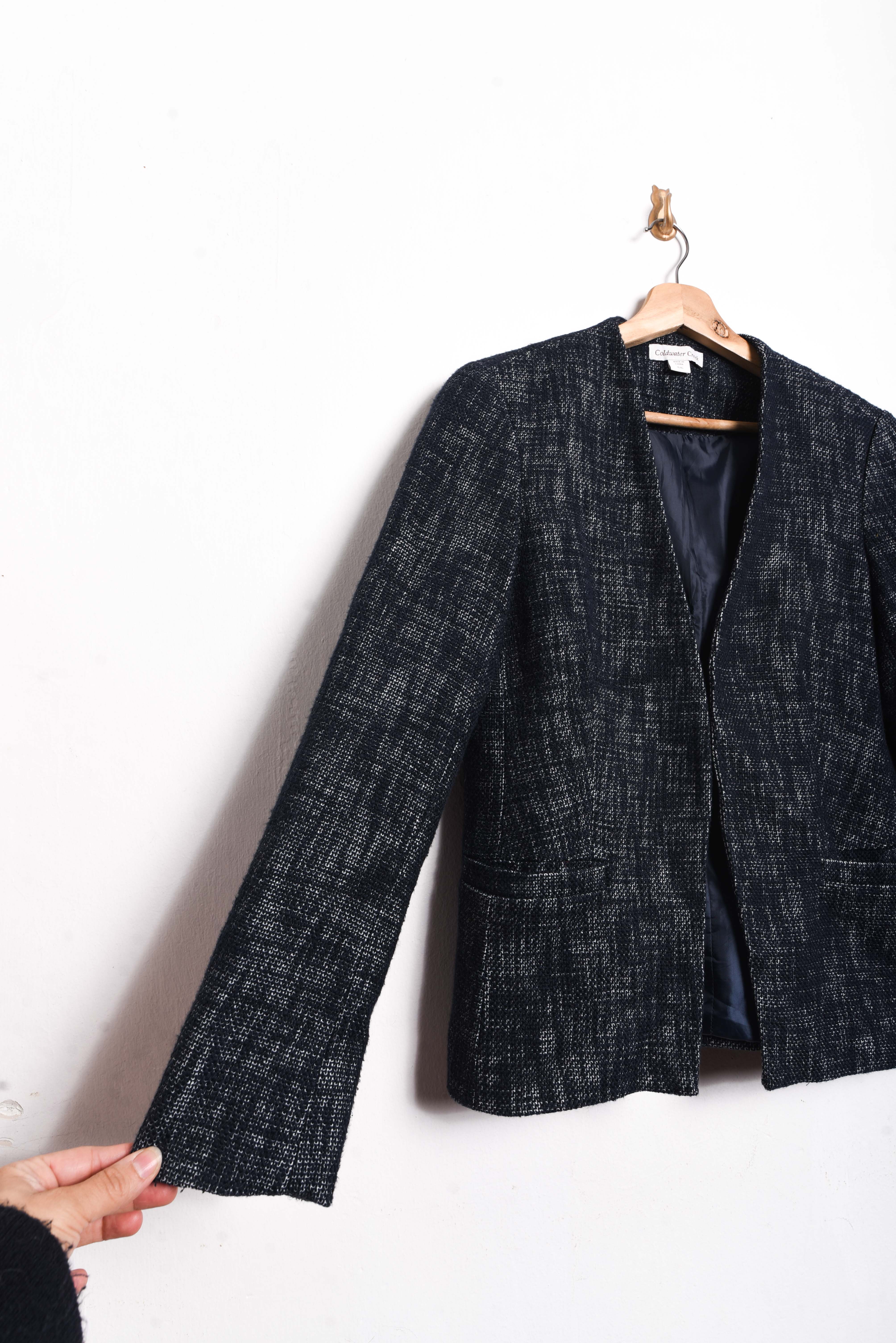 Chaqueta azul jaspeada