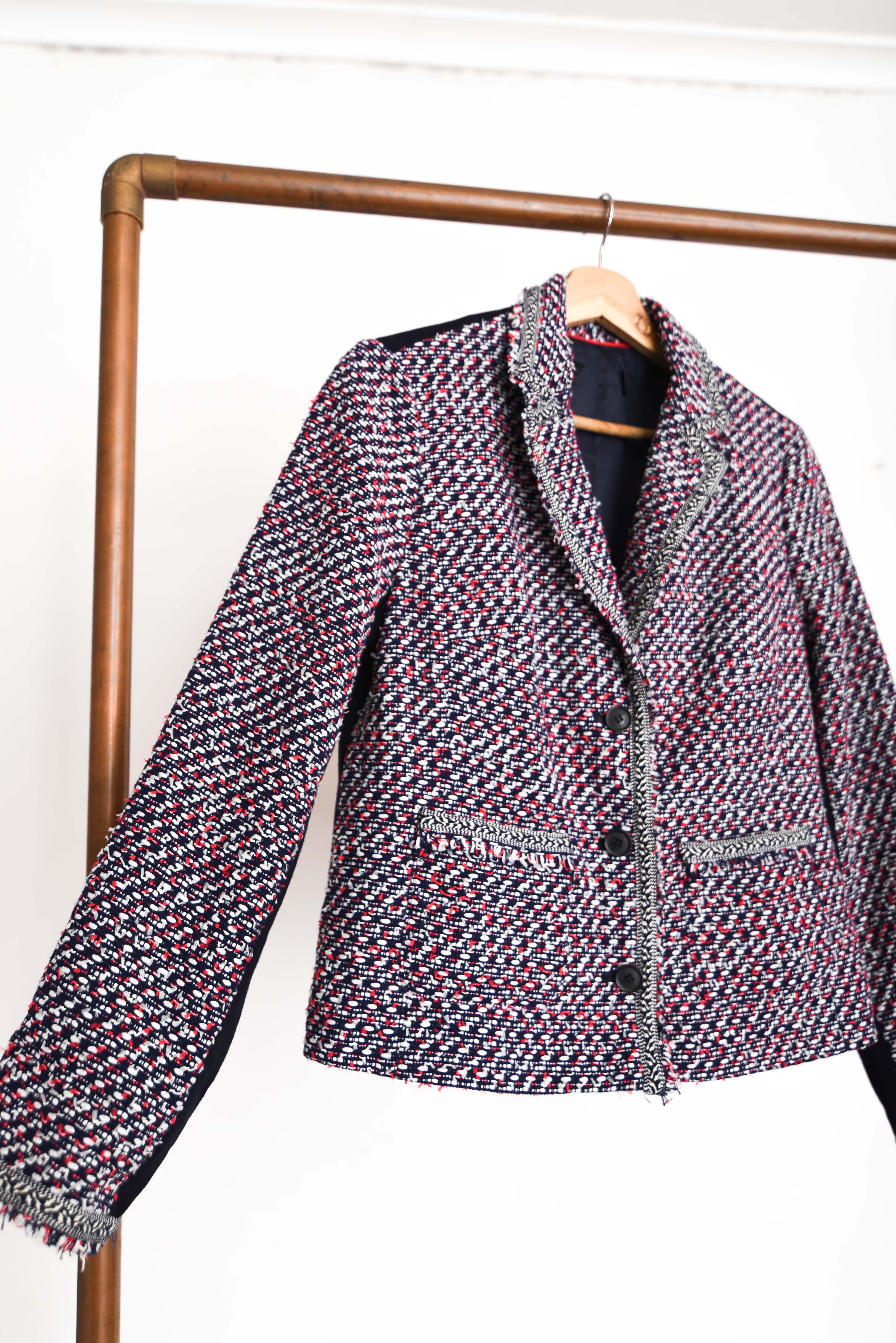 Blazer azul tweed formal