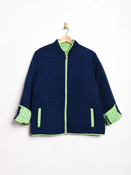 Chaqueta azul green quilted reversible
