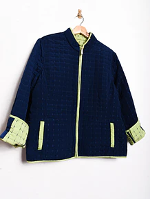 Chaqueta azul green quilted reversible