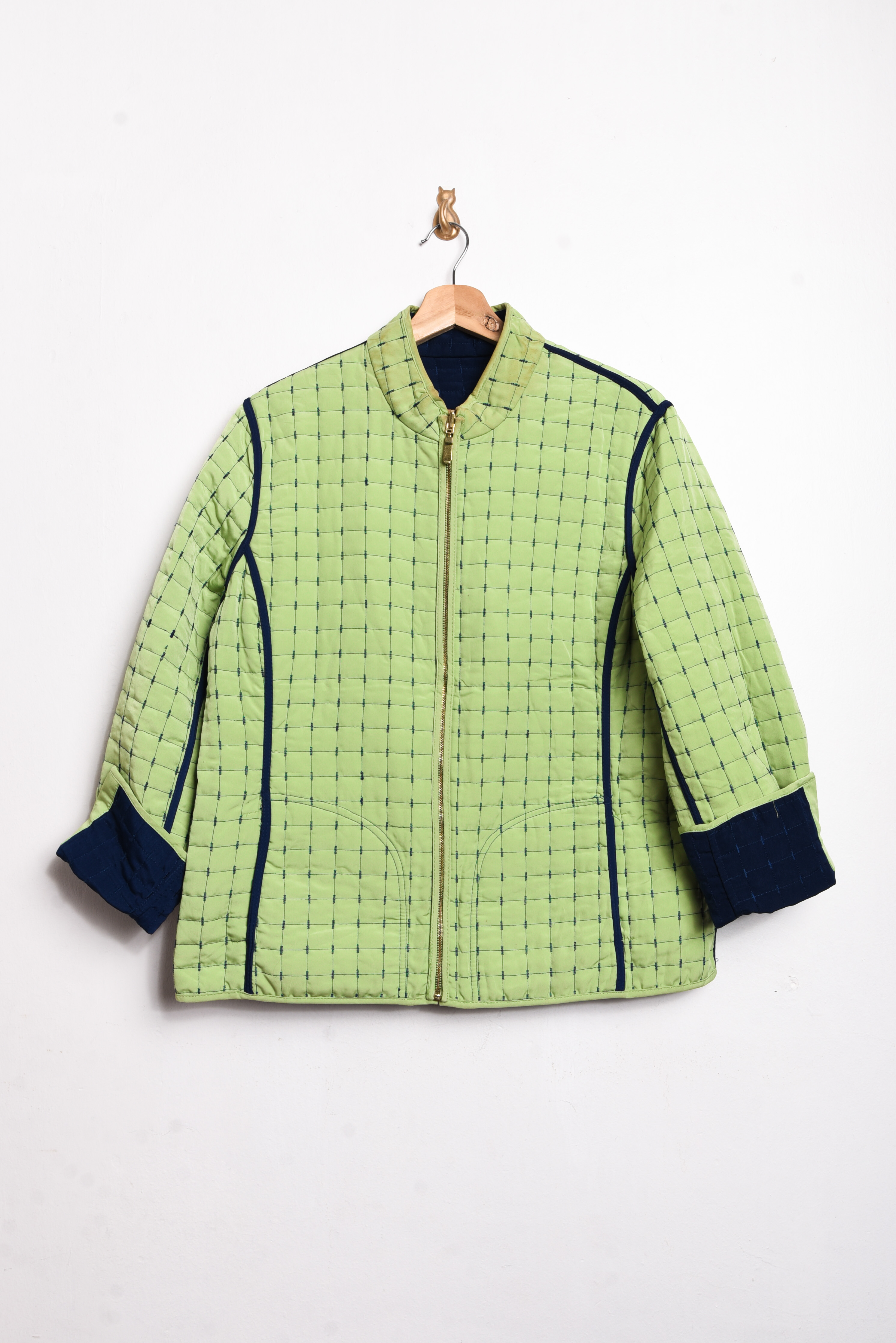 Chaqueta azul green quilted reversible