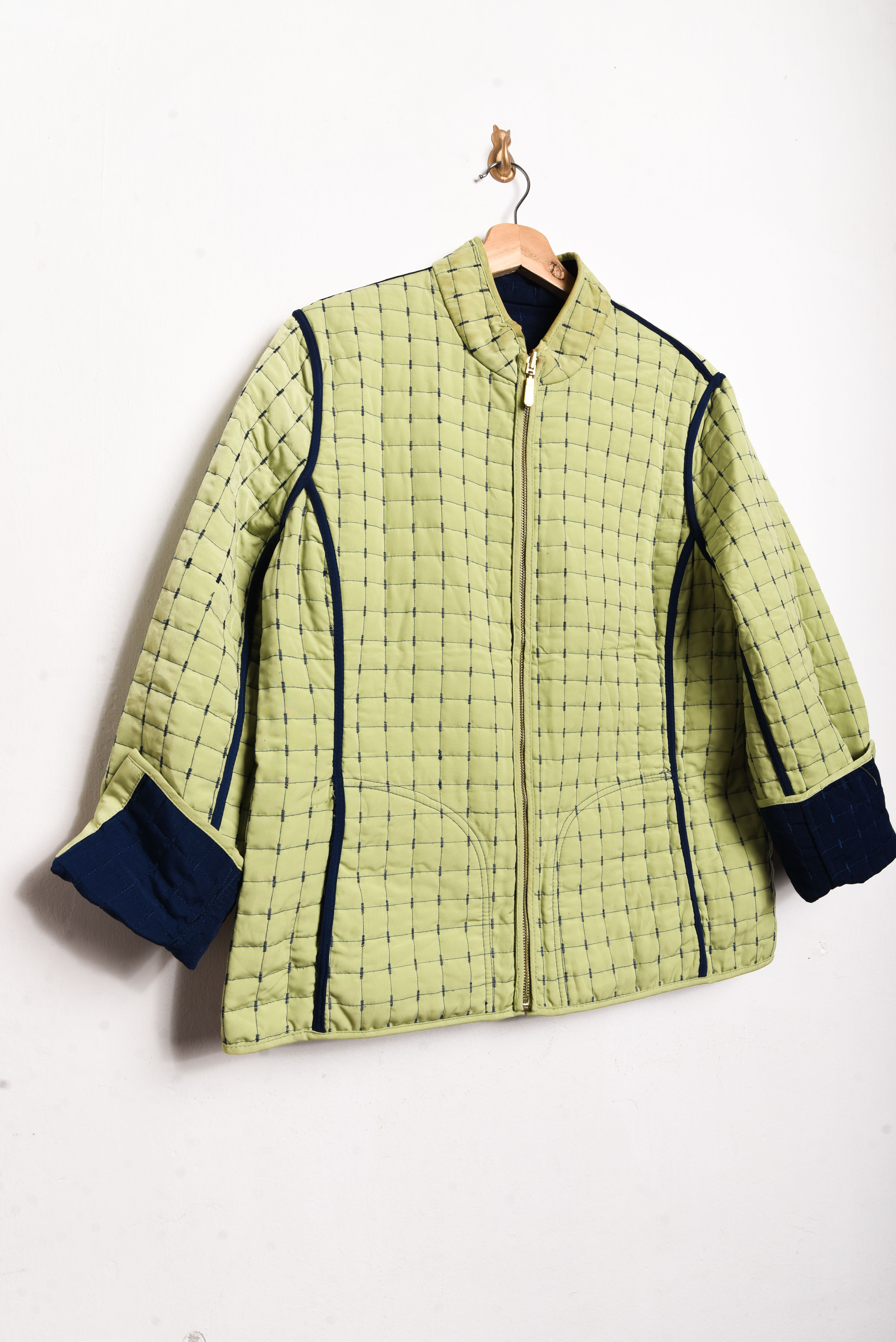 Chaqueta azul green quilted reversible
