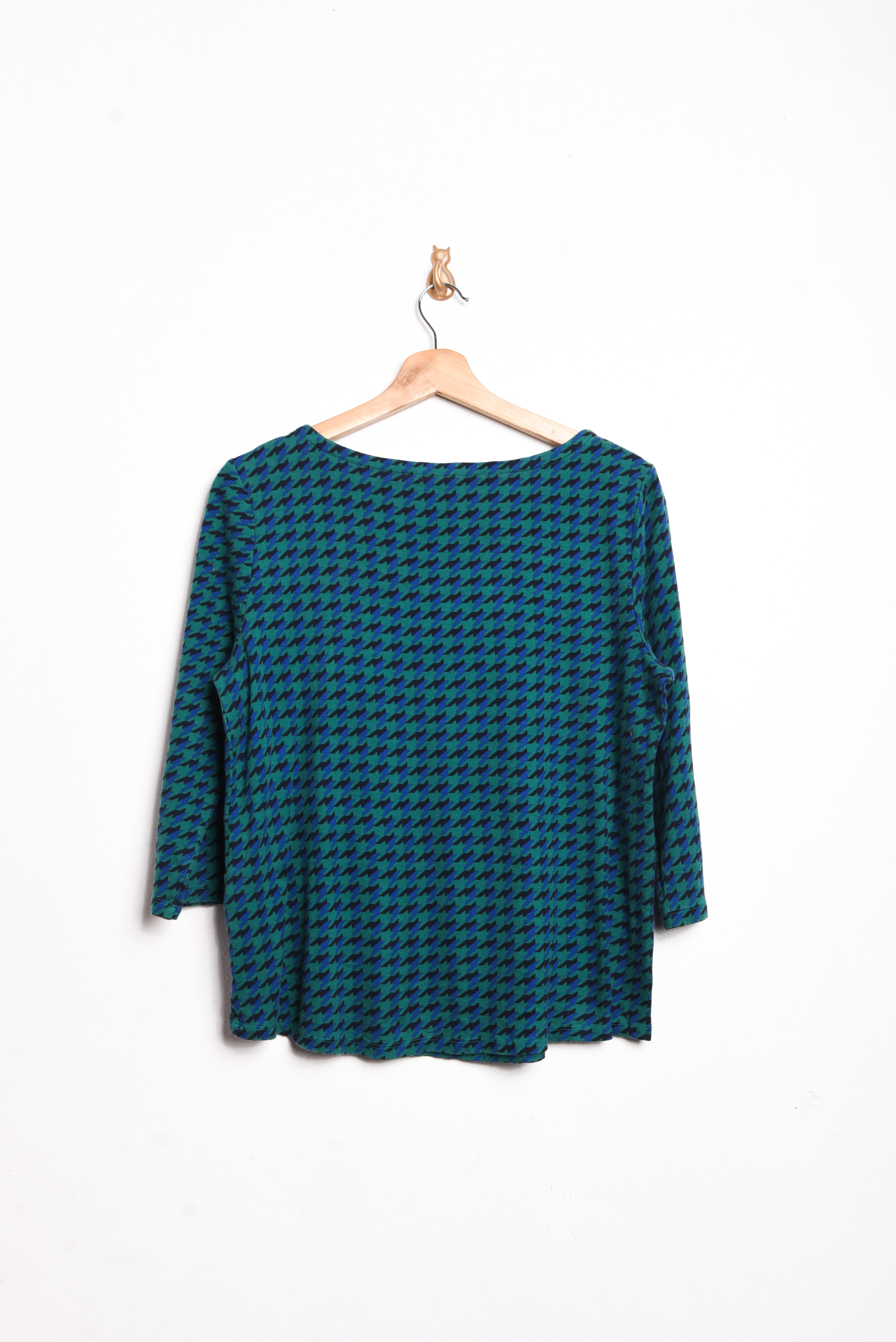 Polera azul pata de gallo green