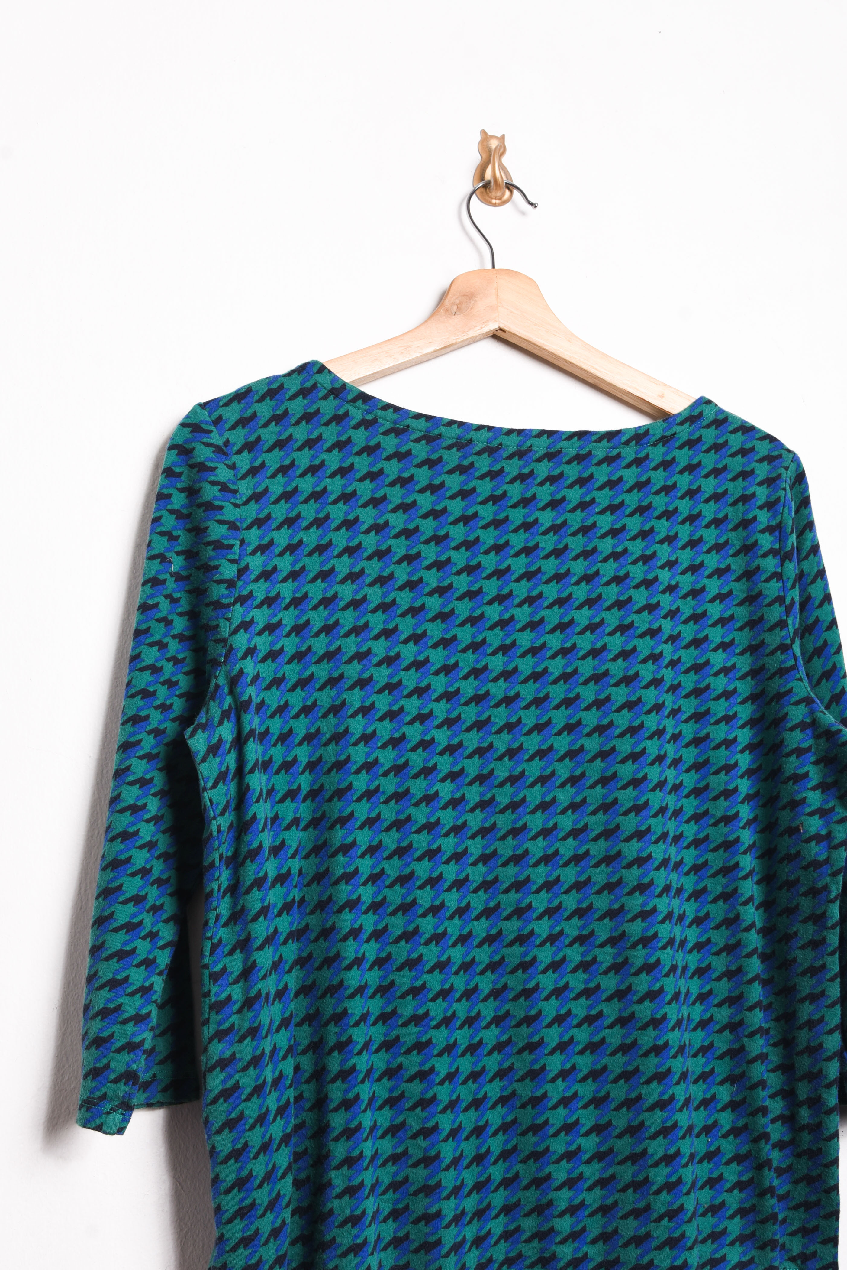 Polera azul pata de gallo green