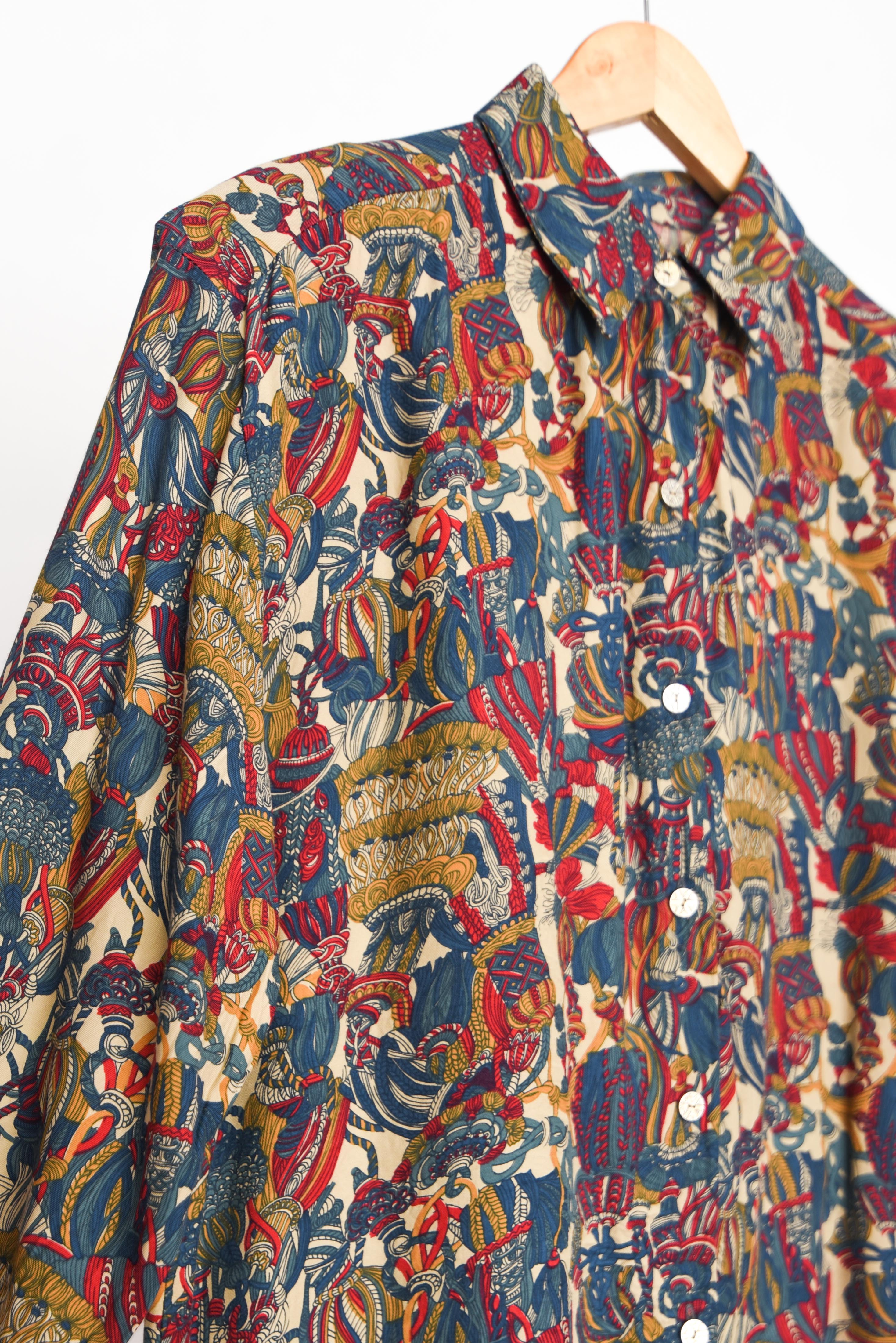 Blusa baroque print vintage green