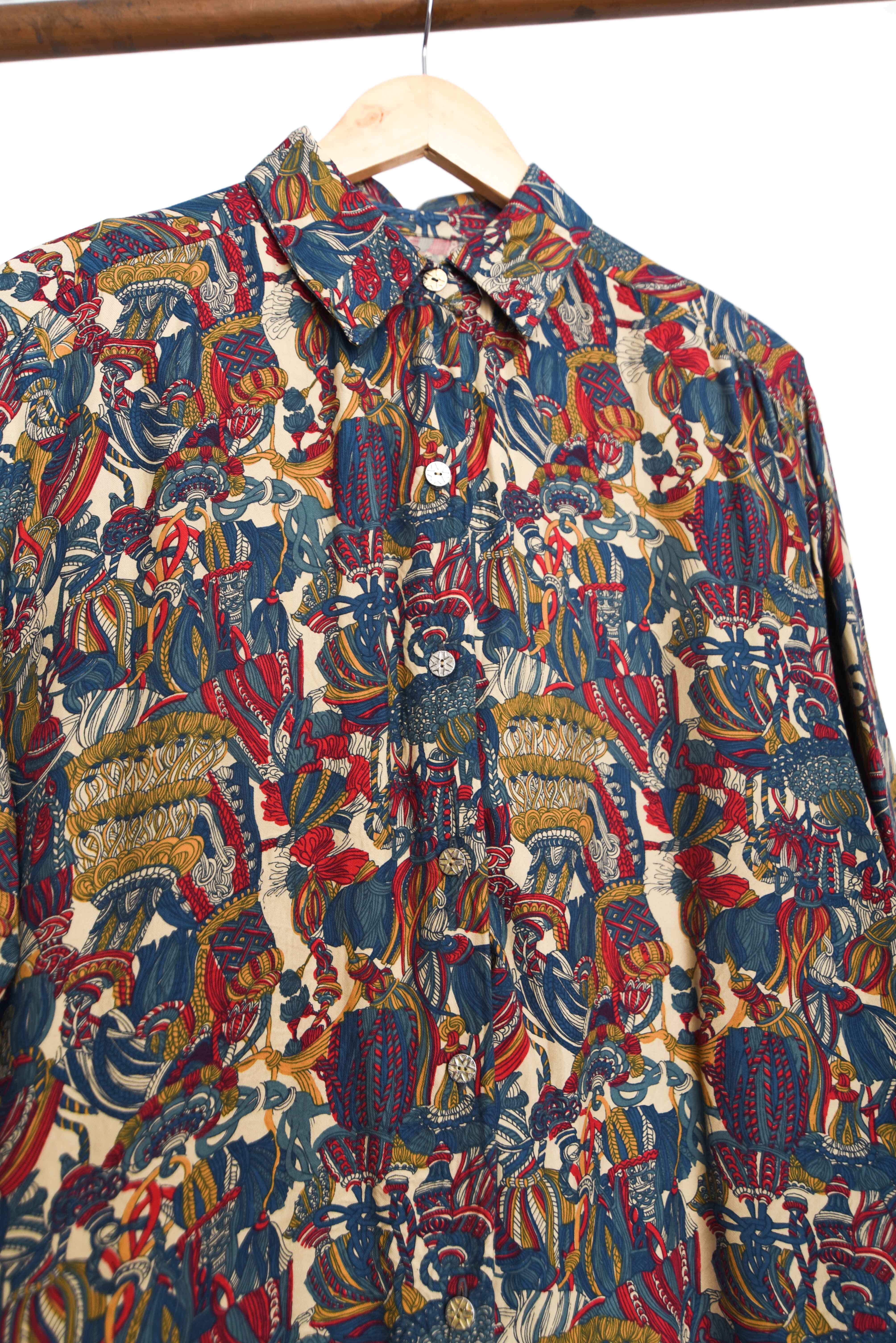 Blusa baroque print vintage green