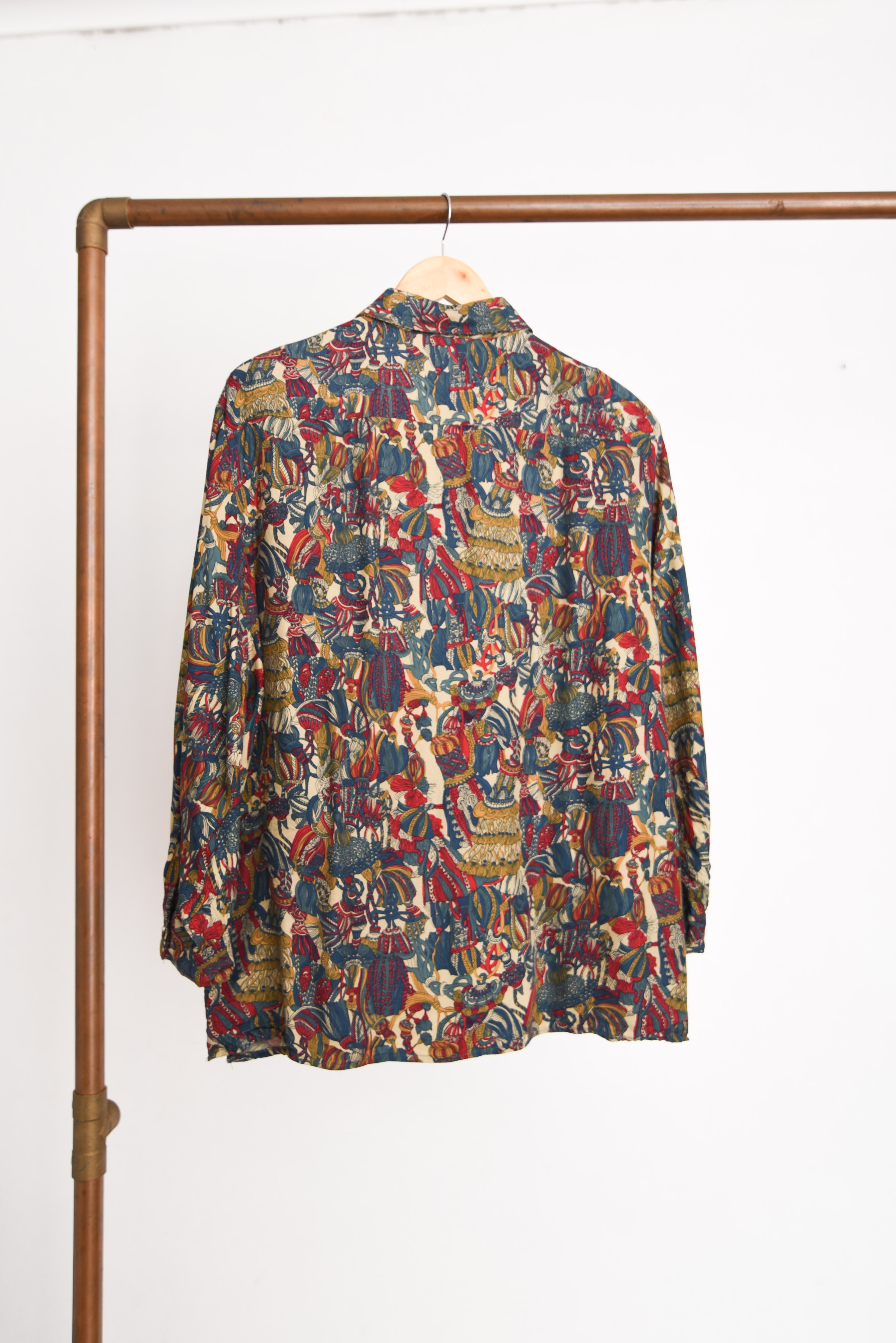 Blusa baroque print vintage green