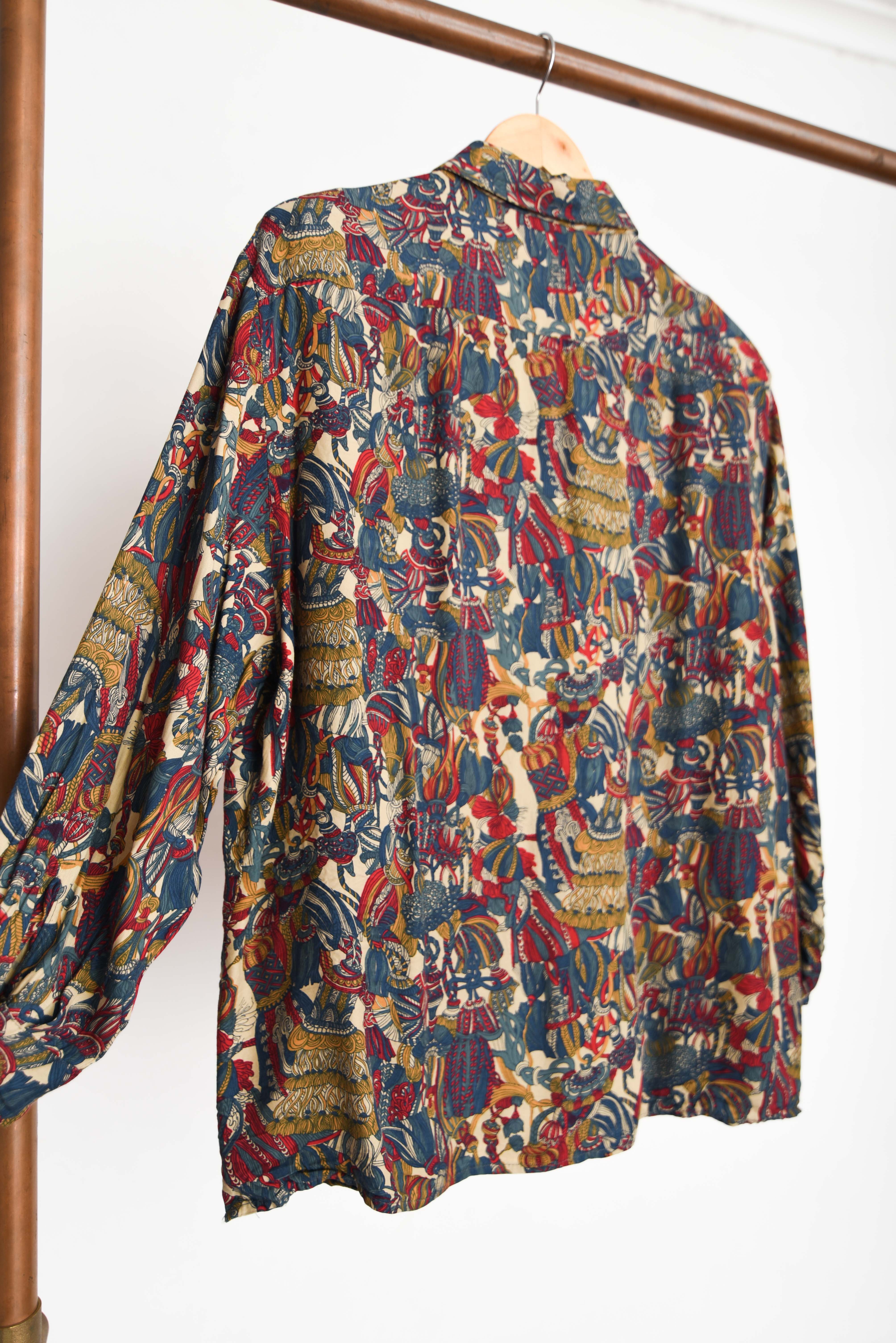Blusa baroque print vintage green