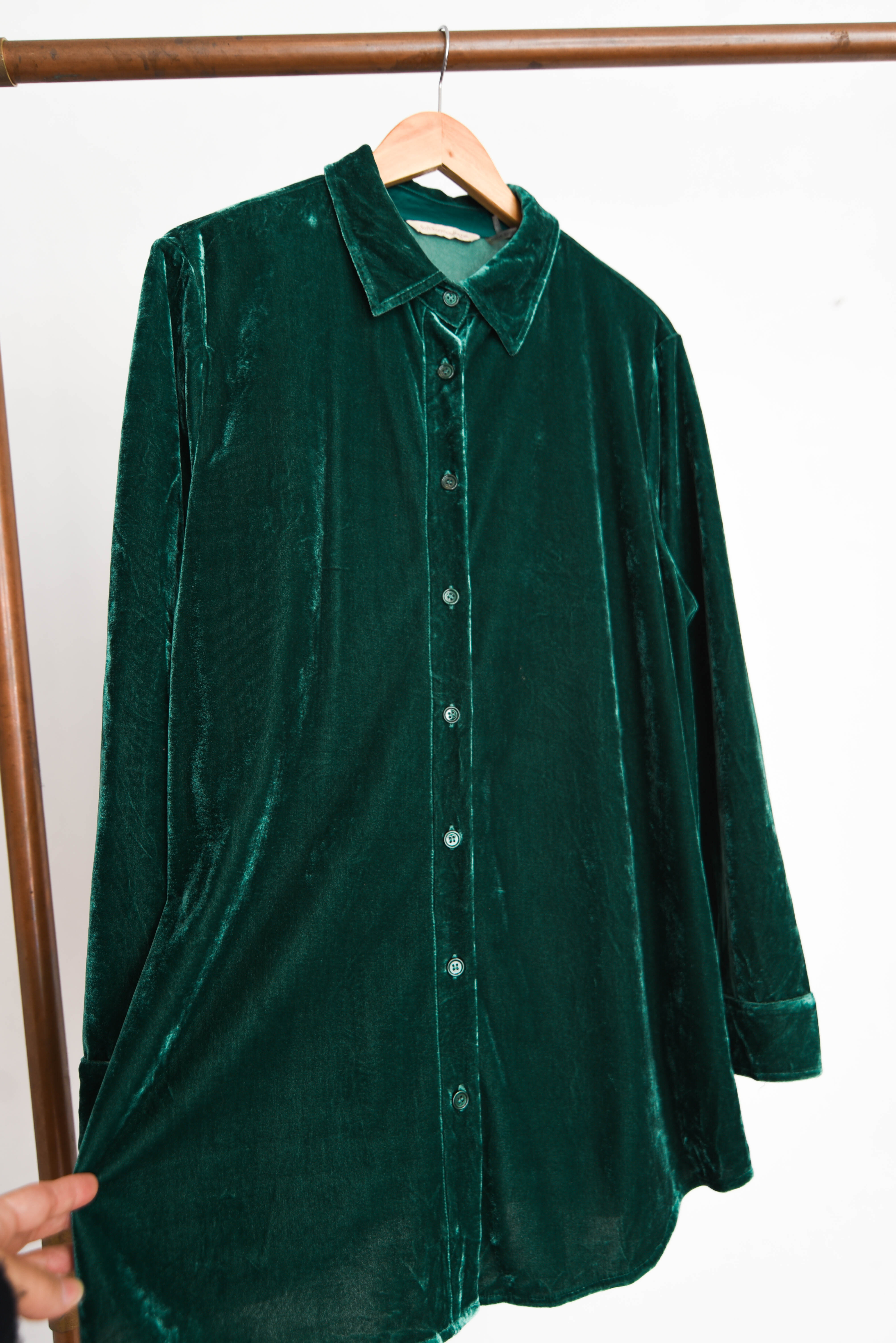 Camisa velvet green